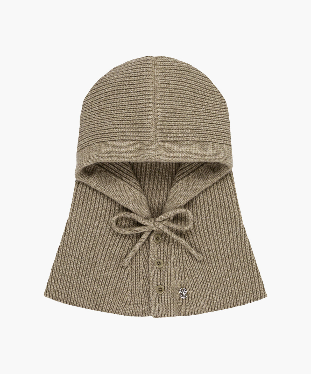 Marithe & Francois Girbaud - Circle Logo Cape Balaclava (Oatmeal) product image 1 | TRAB K-Fashion Australia