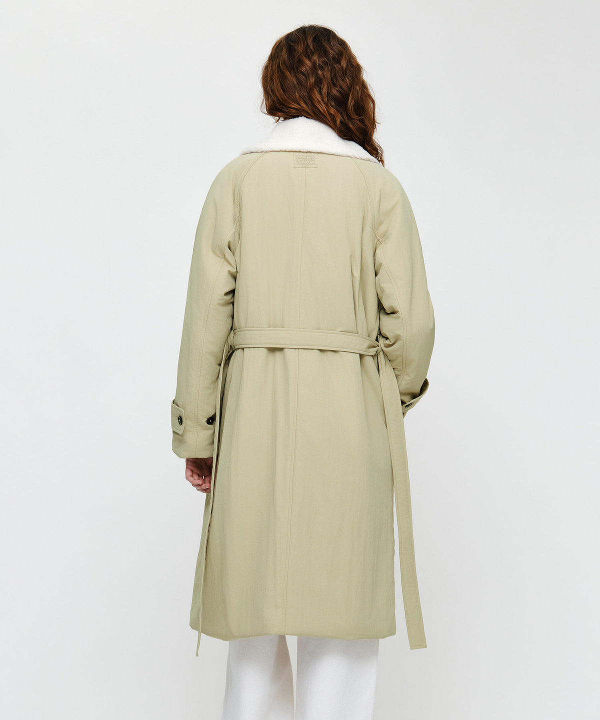 Marithe & Francois Girbaud - Waist Belt Long Padded Jacket (Beige) product image 4 | TRAB K-Fashion Australia