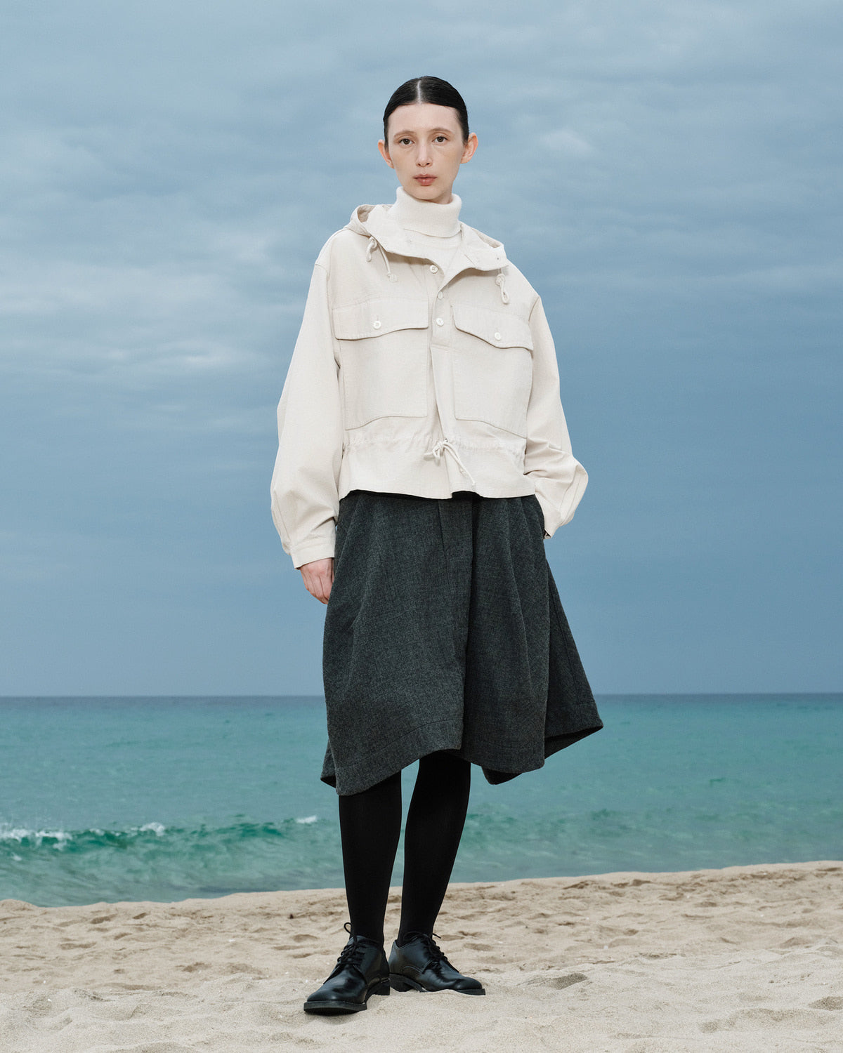 Eastlogue - Wanderer Anorak Jumper (Ecru) product image 1 | TRAB K-Fashion Australia