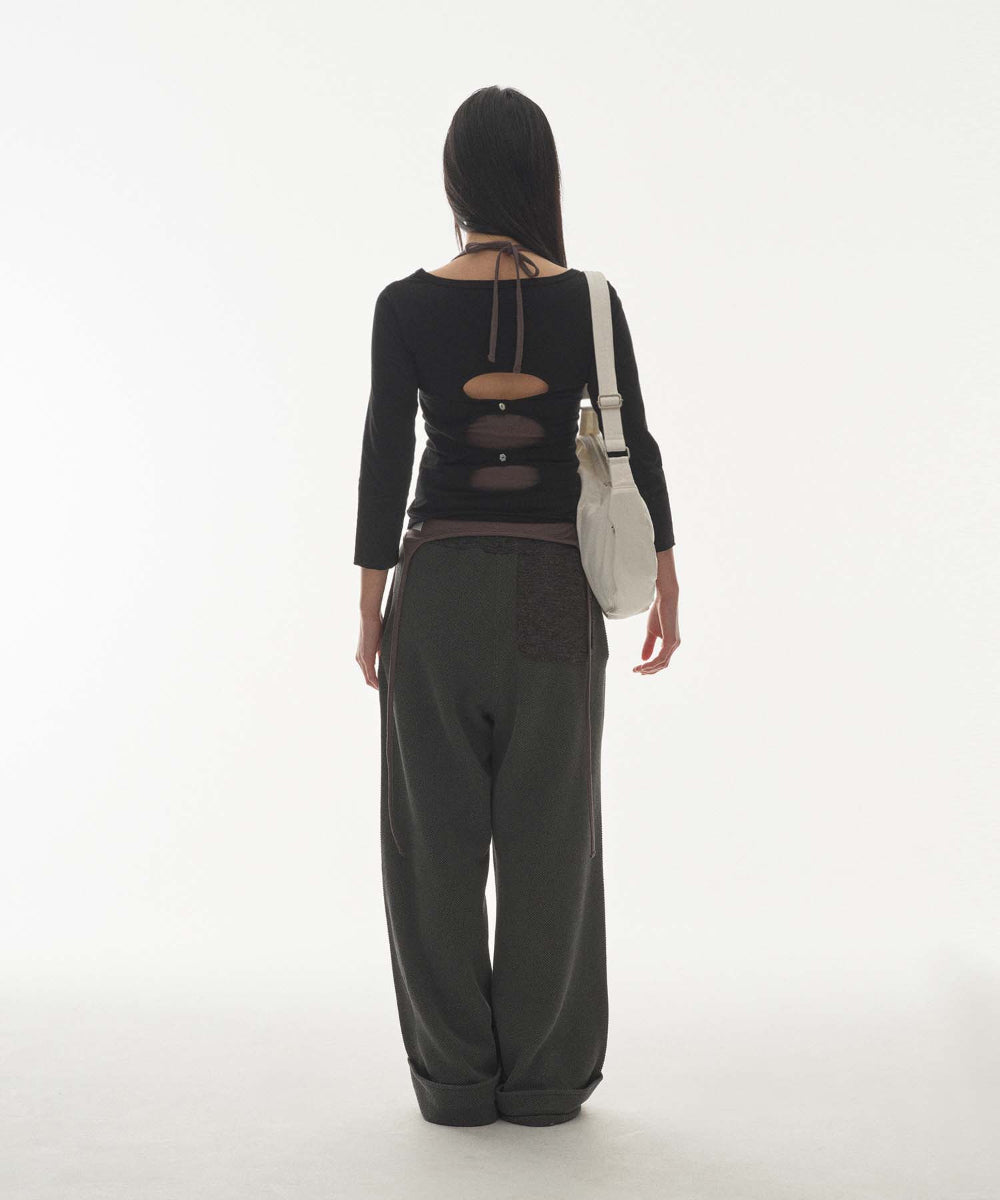 Coyseio - Ribbed Band Pants (Charcoal) product image 9 | TRAB K-Fashion Australia