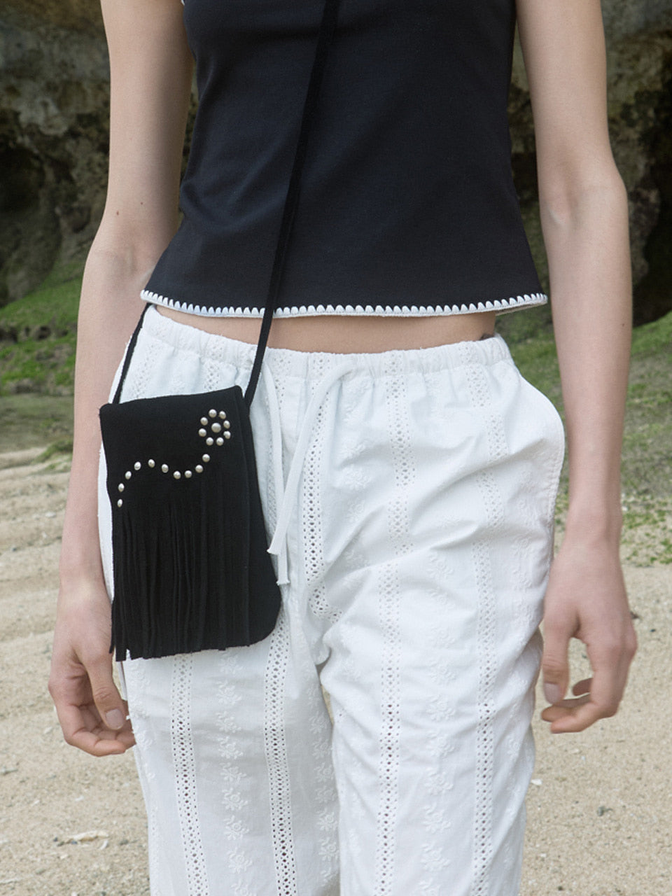 Kijun - Stud Tassel Bag (Black) product image 2 | TRAB K-Fashion Australia