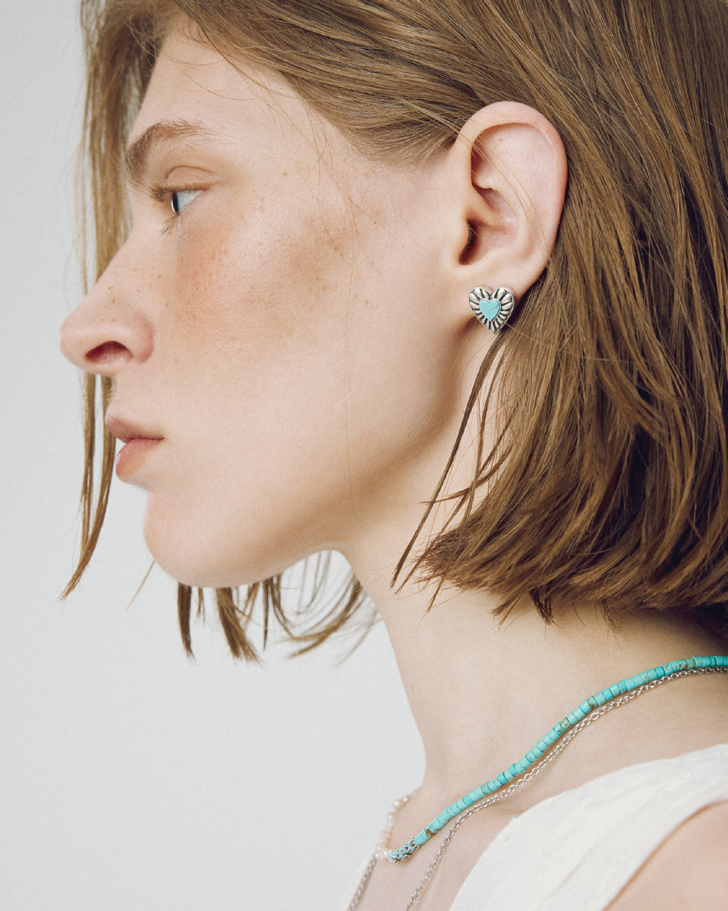 Numbering - Heart Turquoise Earrings #8262 product image 2 | TRAB K-Fashion Australia