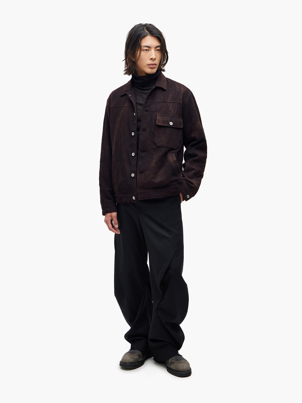Jiyong Kim - Curved Trousers (Black) product image 1 | TRAB K-Fashion Australia