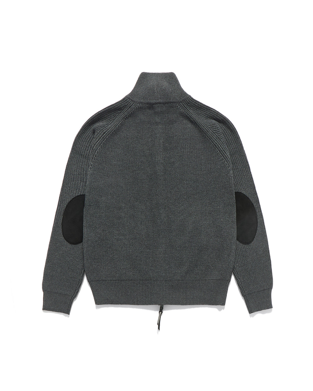 Eastlogue - Leather Patch Drivers Zip-up Knit (Melange Grey) product image 2 | TRAB K-Fashion Australia