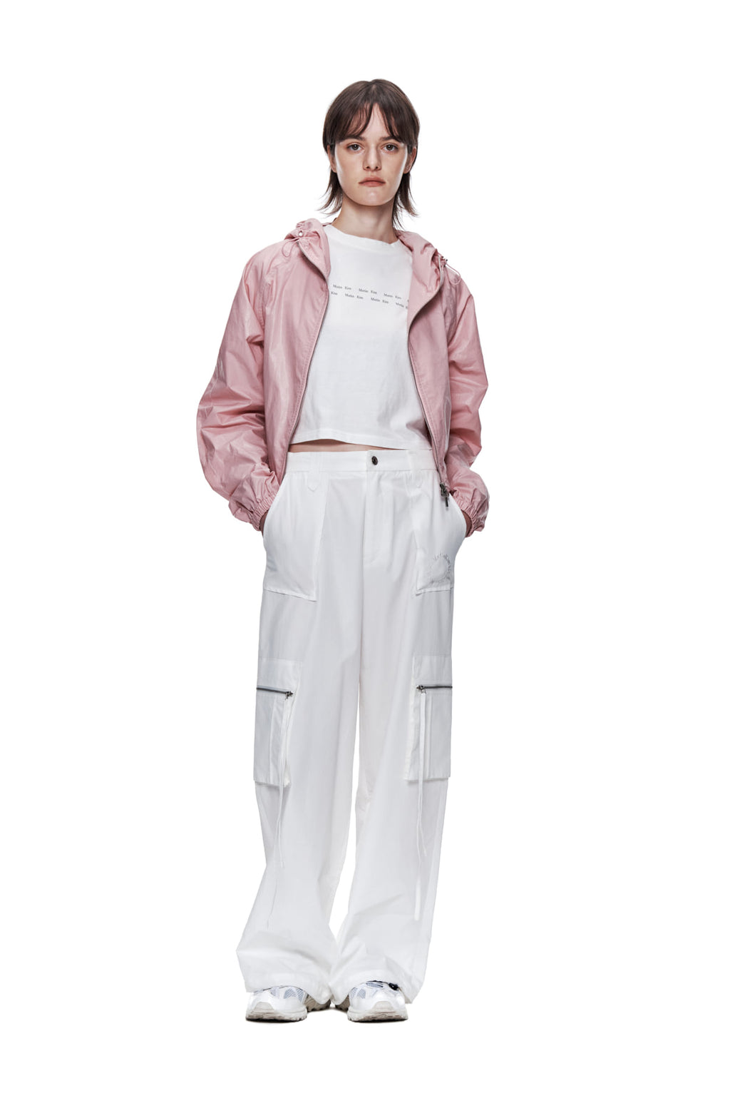 Matin Kim - Matin Crop Hoody Coating Jumper (Pink) product image 9 | TRAB K-Fashion Australia