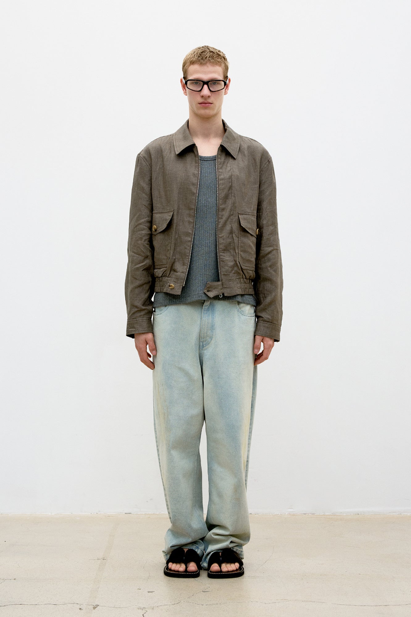 Coor - Double Pocket Station Blouson Jacket (Brown) product image 2 | TRAB K-Fashion Australia