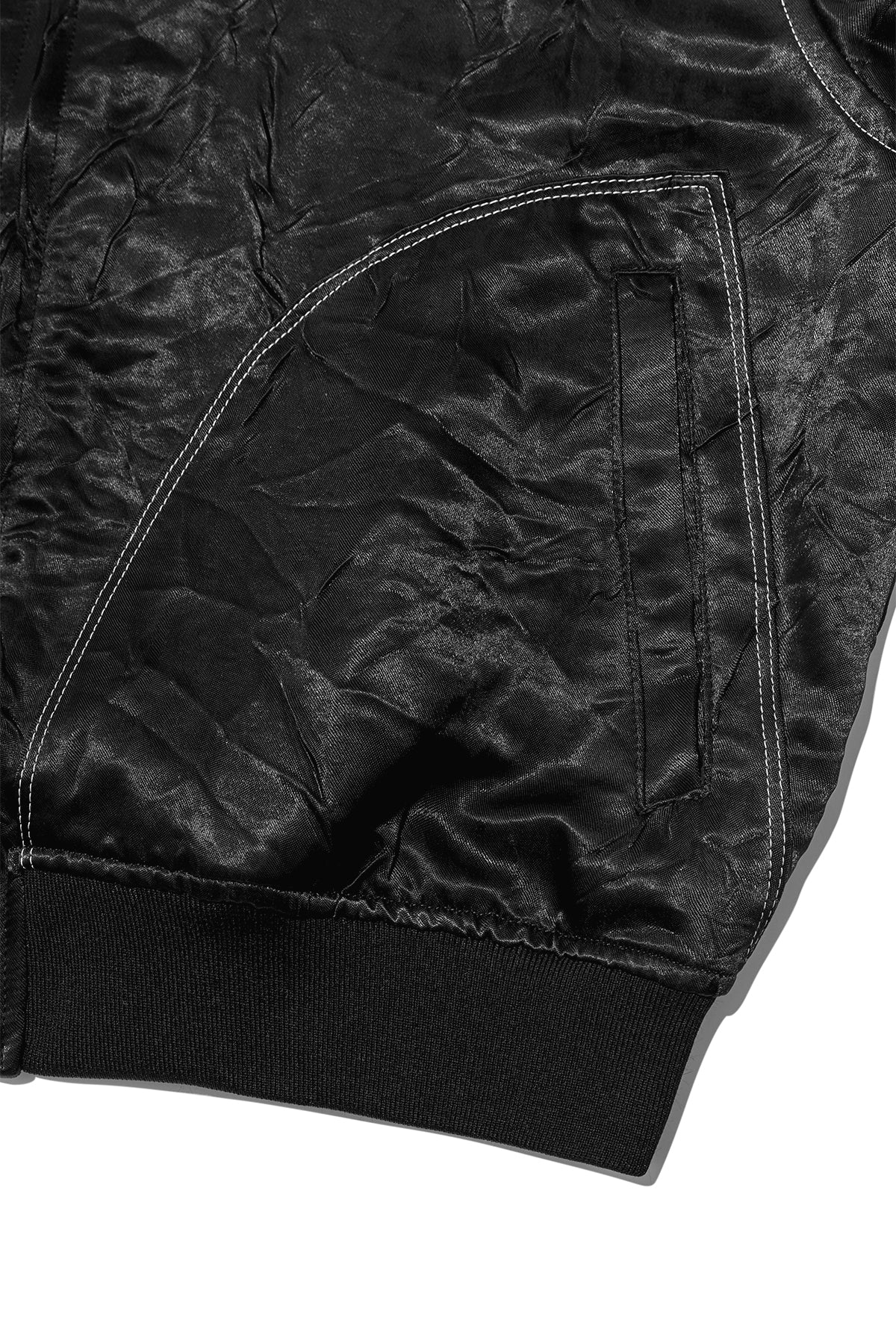 Matin Kim - Back Logo Crinkle Blouson (Black) product image 4 | TRAB K-Fashion Australia