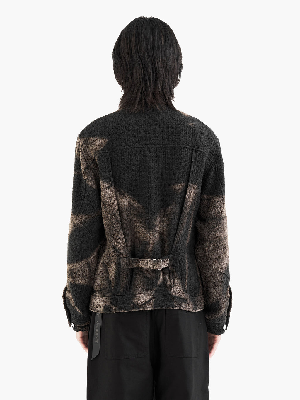Jiyong Kim - Sun-Bleached Tweed Trucker Jacket (Black) product image 8 | TRAB K-Fashion Australia