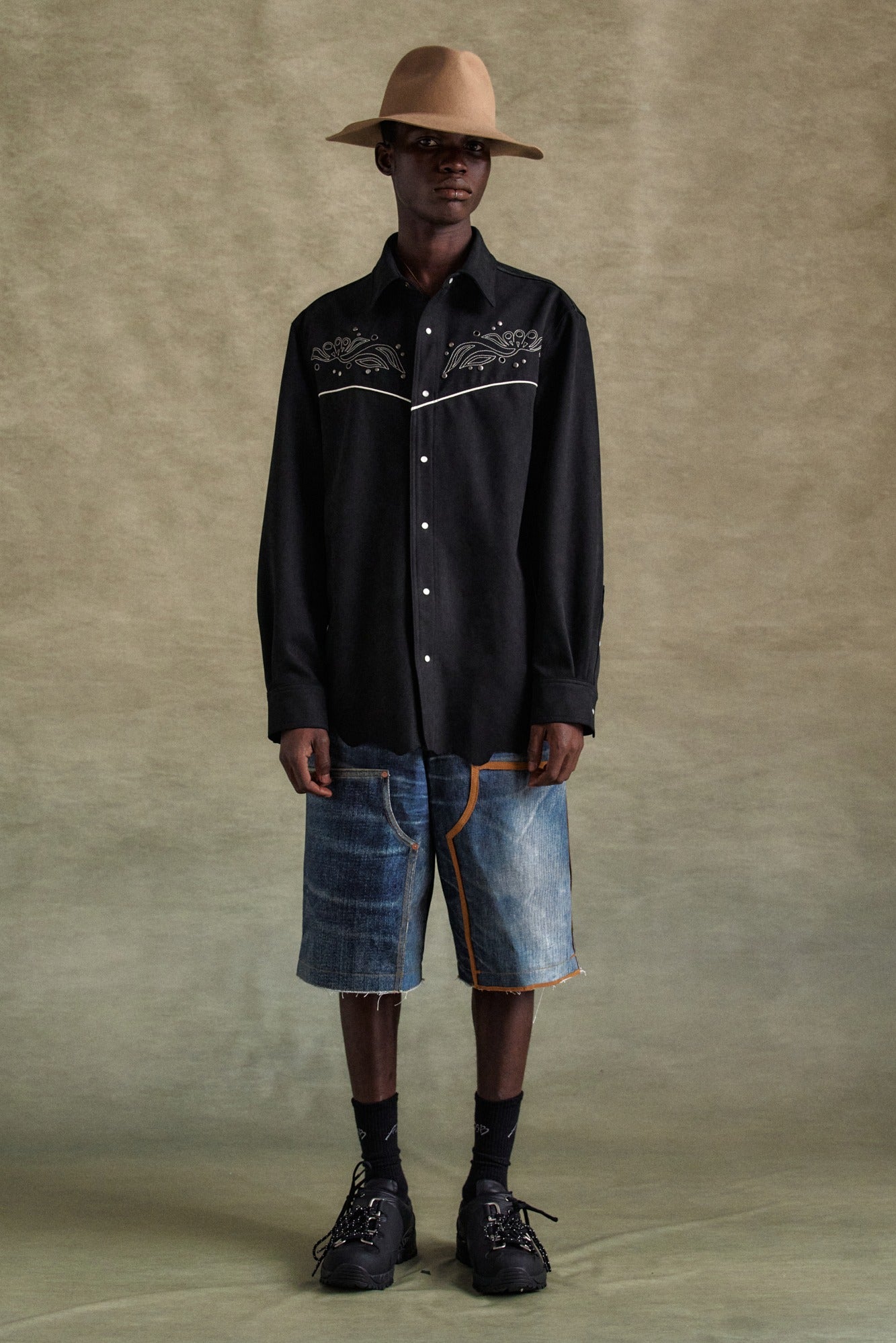 Andersson Bell - Lemmans Faux-Suede Shirts (Black) product image 1 | TRAB K-Fashion Australia