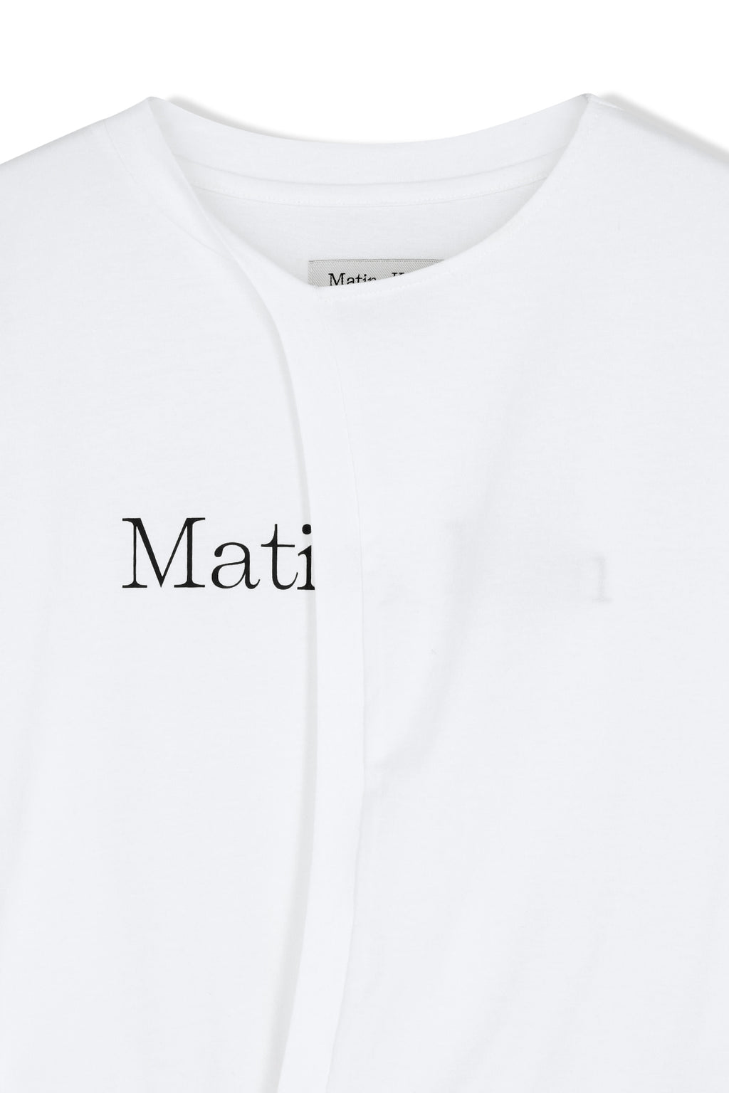 Matin Kim - Tie Detail Draped Logo Top (White) product image 3 | TRAB K-Fashion Australia