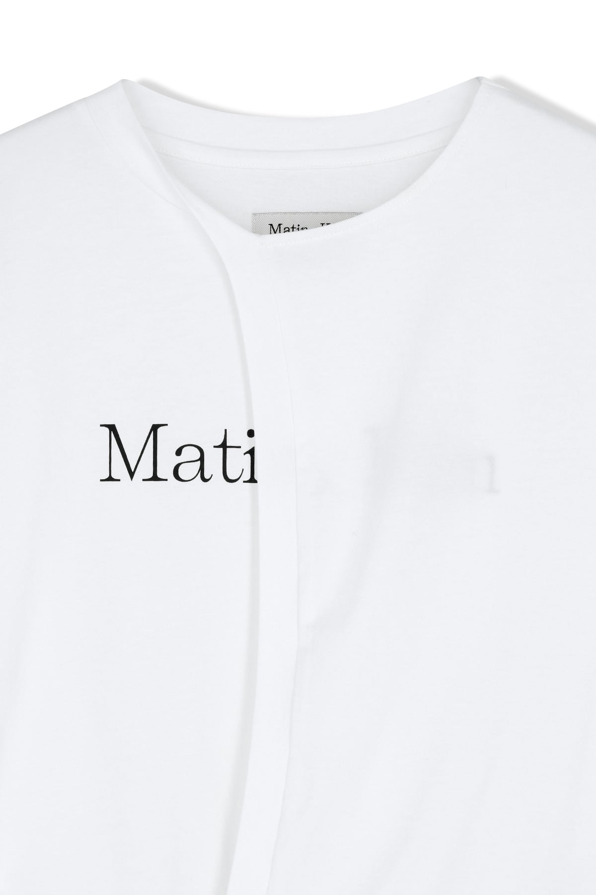 Matin Kim - Tie Detail Draped Logo Top (White) product image 3 | TRAB K-Fashion Australia