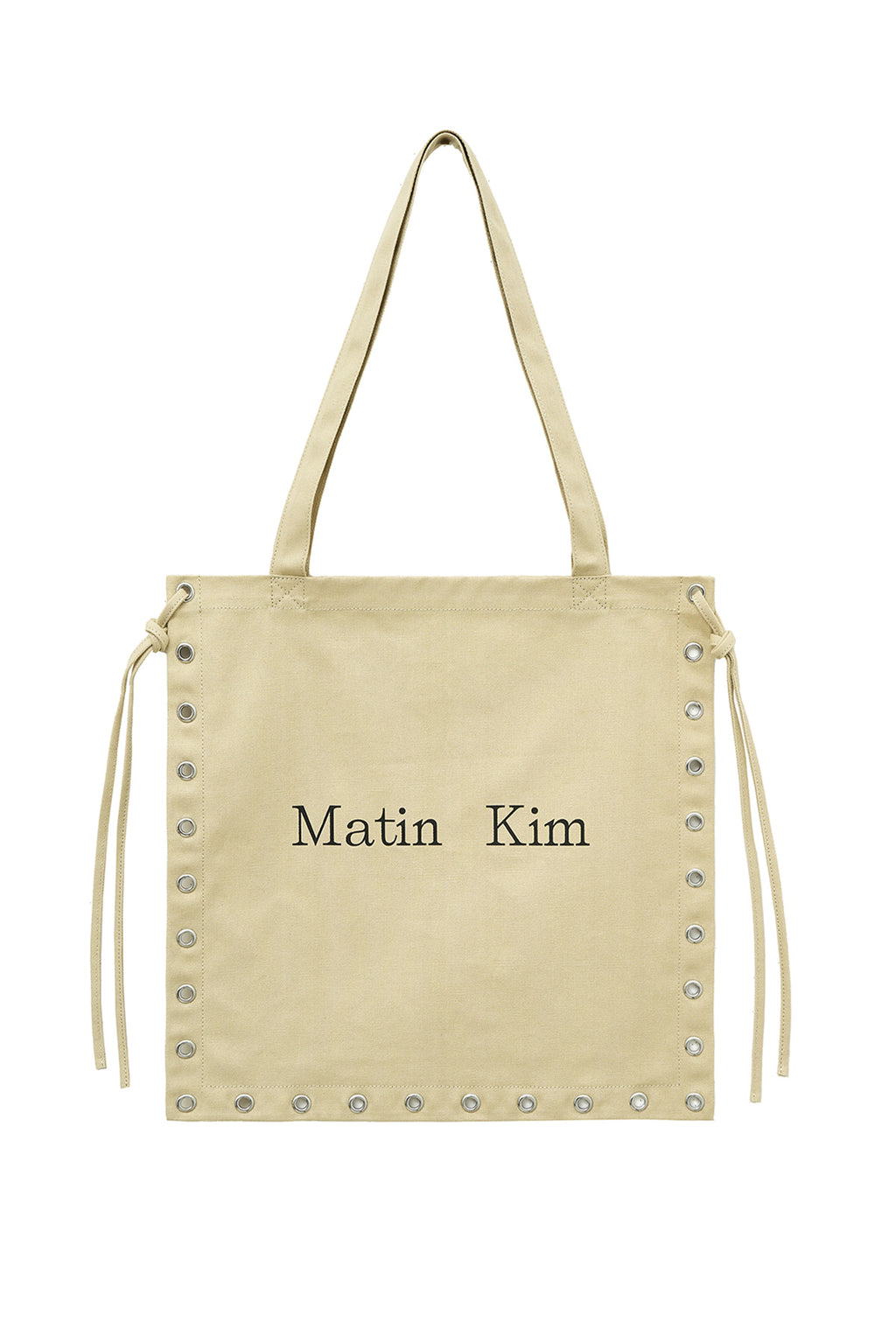 Matin Kim - Eyelet Logo Canvas Ecobag (Beige) product image 1 | TRAB K-Fashion Australia