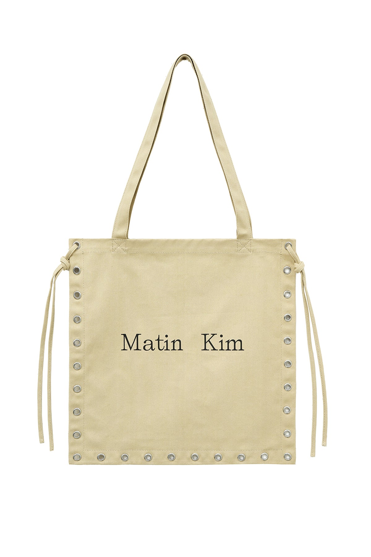 Matin Kim - Eyelet Logo Canvas Ecobag (Beige) product image 1 | TRAB K-Fashion Australia