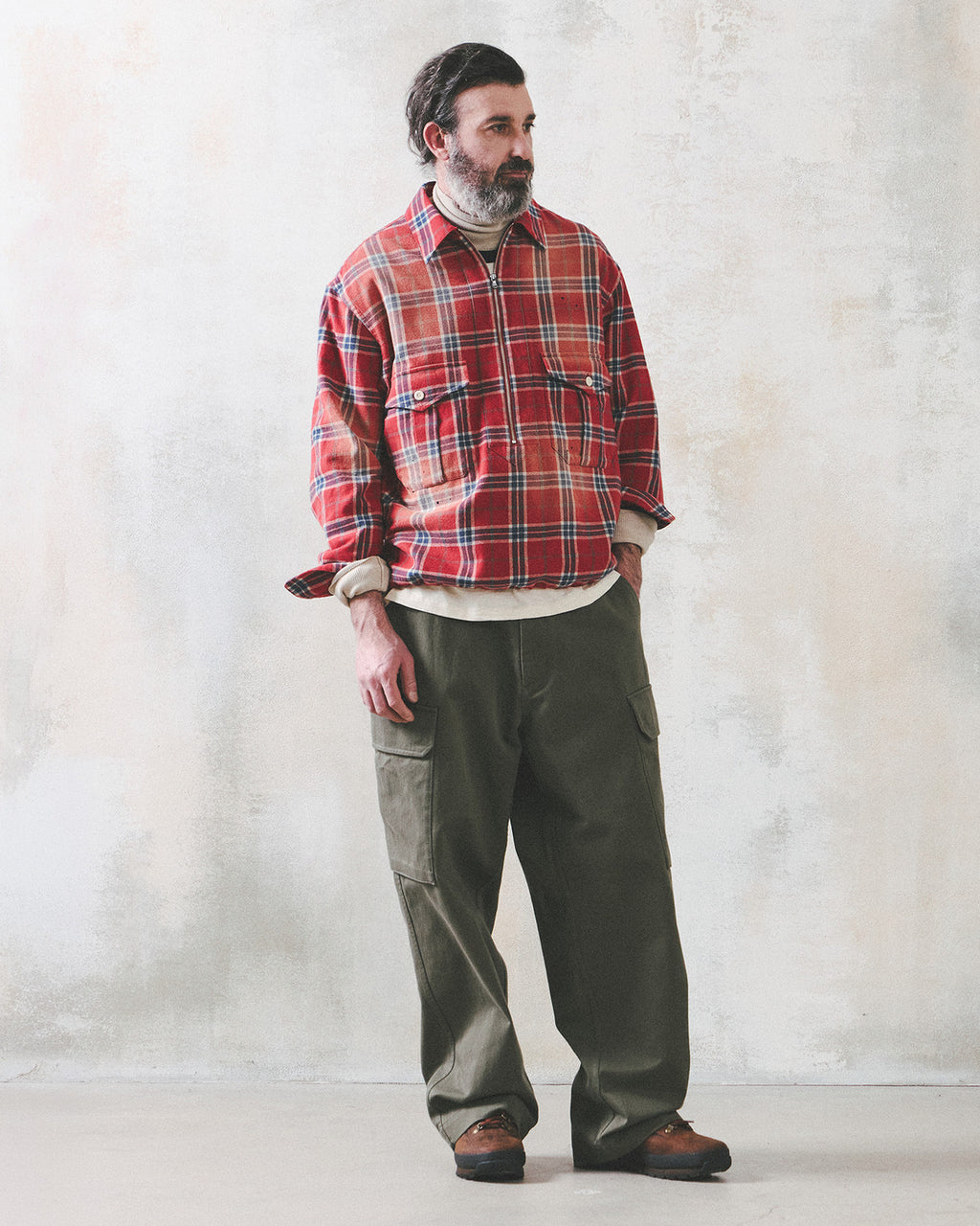 Eastlogue - Scout Pullover Shirts (Orange & Blue Check) product image 1 | TRAB K-Fashion Australia