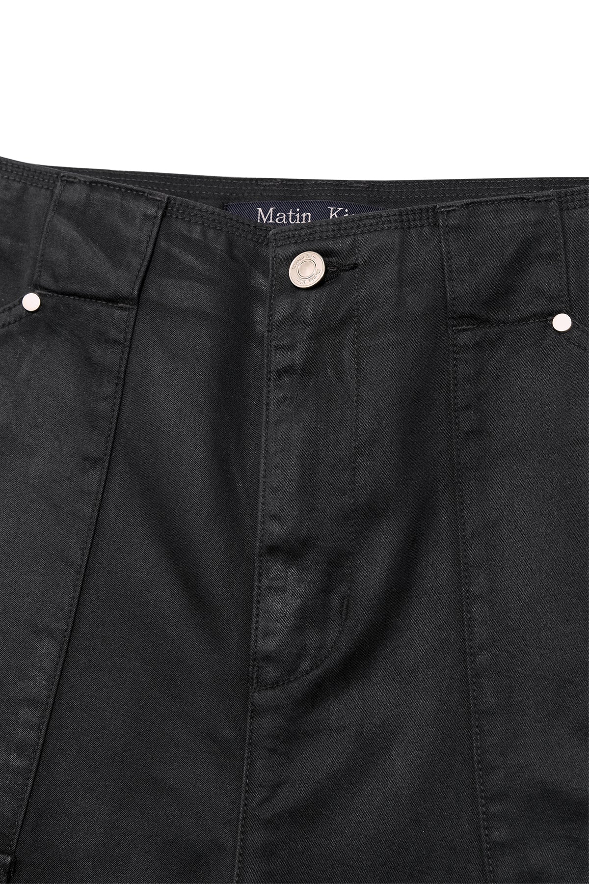 Matin Kim - Coated Cotton Bermuda Pants (Charcoal) product image 3 | TRAB K-Fashion Australia