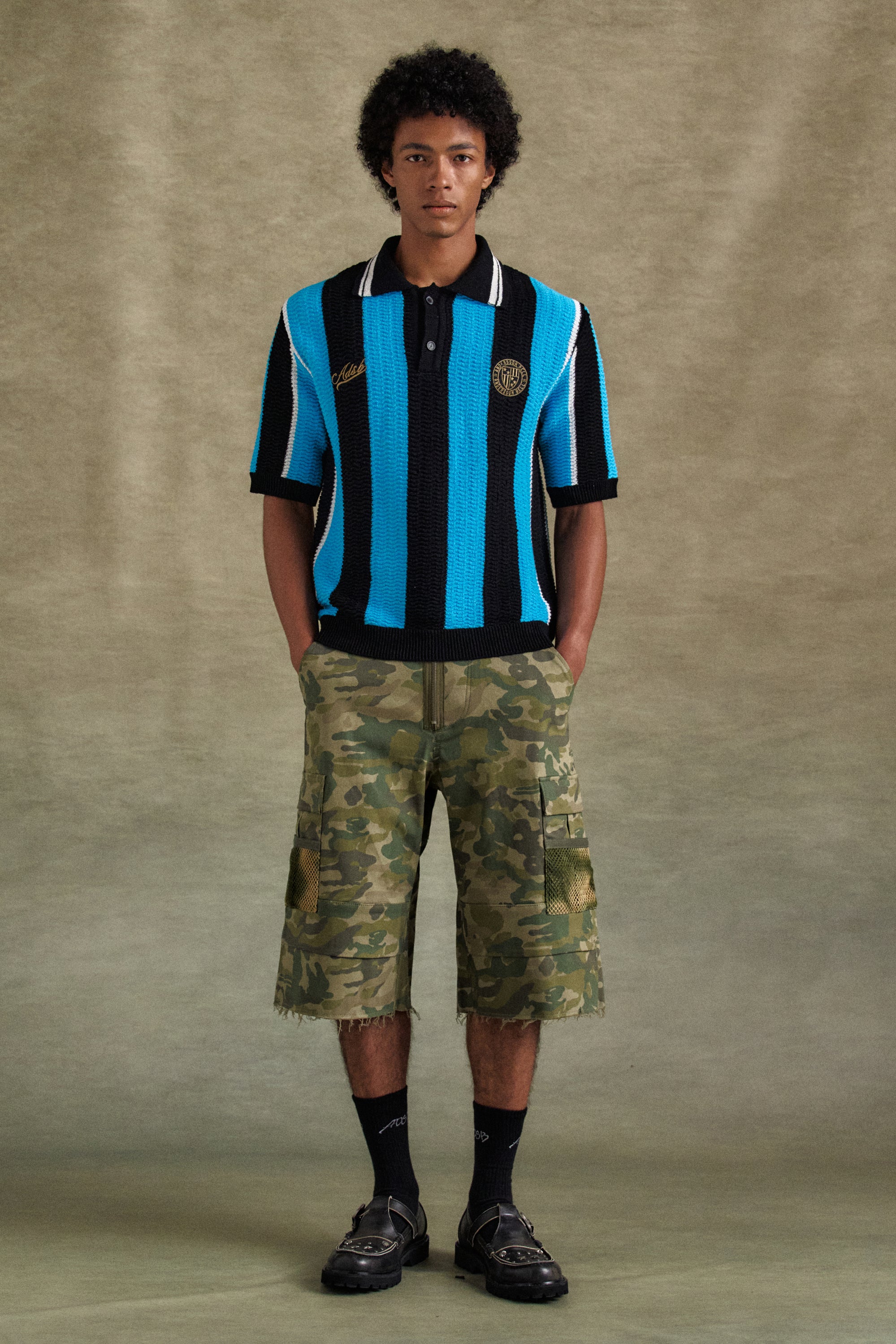 Andersson Bell - Stripe Soccer Polo Sweater (Black/Blue) product image 8 | TRAB K-Fashion Australia