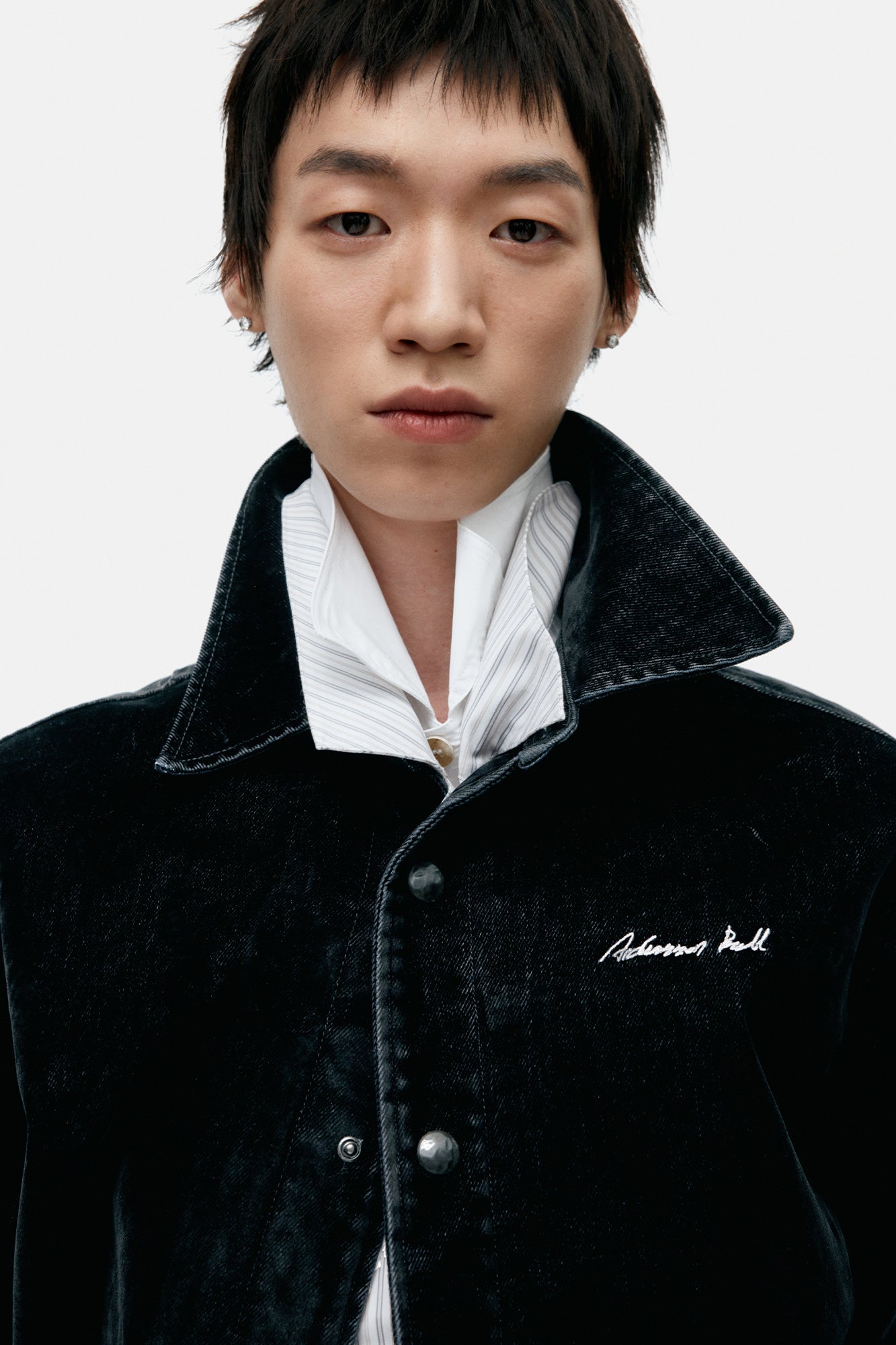 Andersson Bell - Padded Velvet Denim Shirt (Black) product image 4 | TRAB K-Fashion Australia