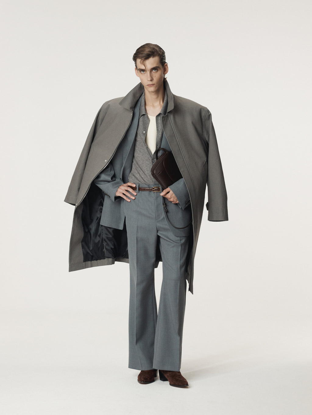Recto - Diego Heavy Cotton Coat (Stone Grey) product image 3 | TRAB K-Fashion Australia