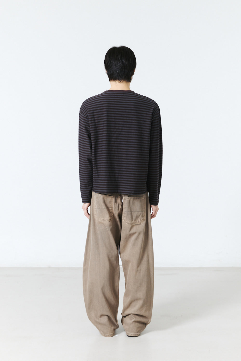 Hatchingroom - Crop Tee Stripe (Brown/Charcoal) product image 7 | TRAB K-Fashion Australia