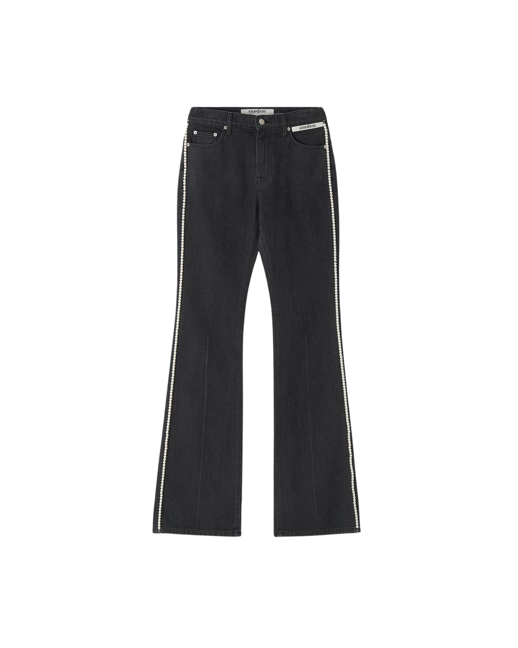 Kimhe Kim - Pearl Embellished Flare Jeans (Black) product image 6 | TRAB K-Fashion Australia