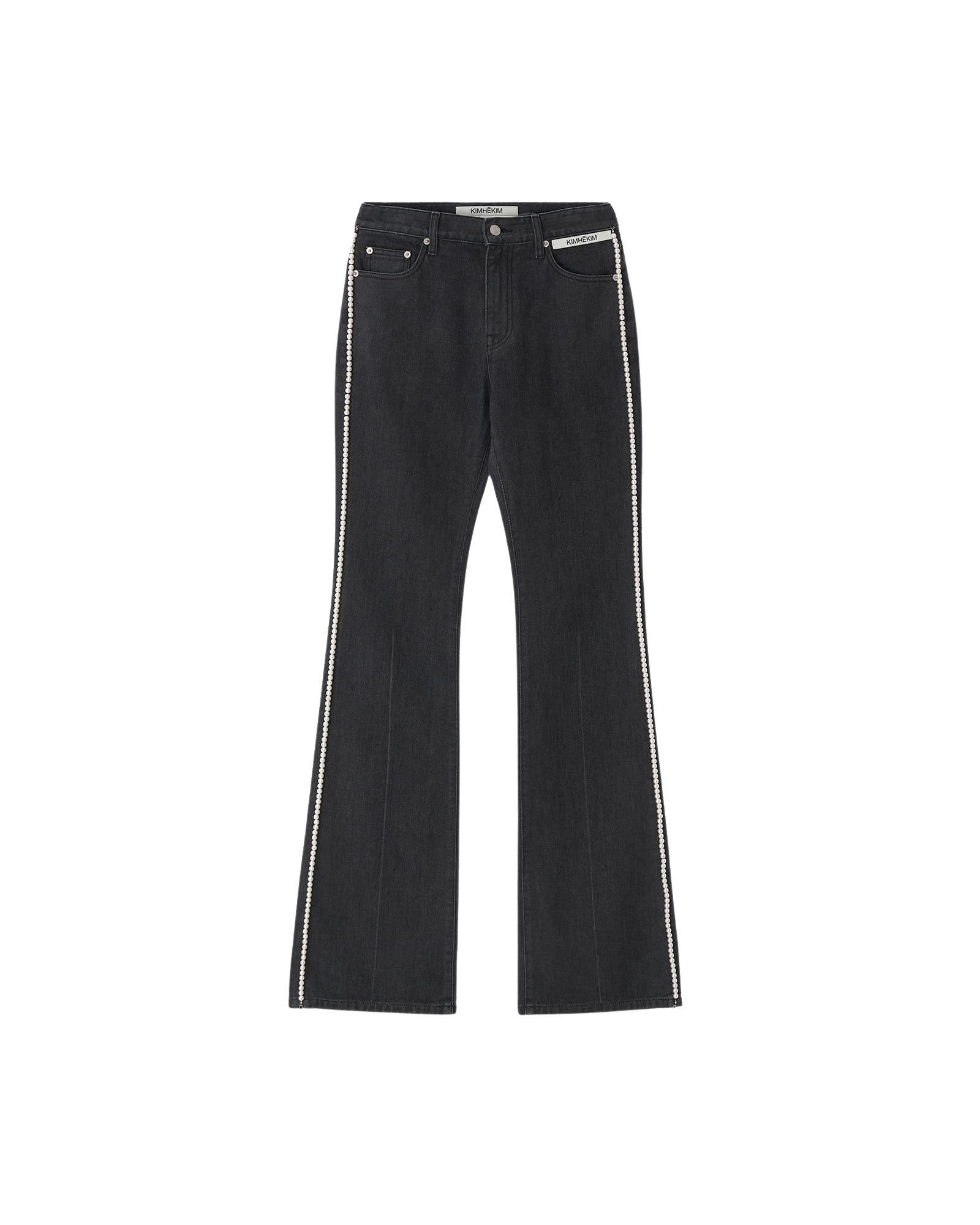Kimhe Kim - Pearl Embellished Flare Jeans (Black) product image 6 | TRAB K-Fashion Australia