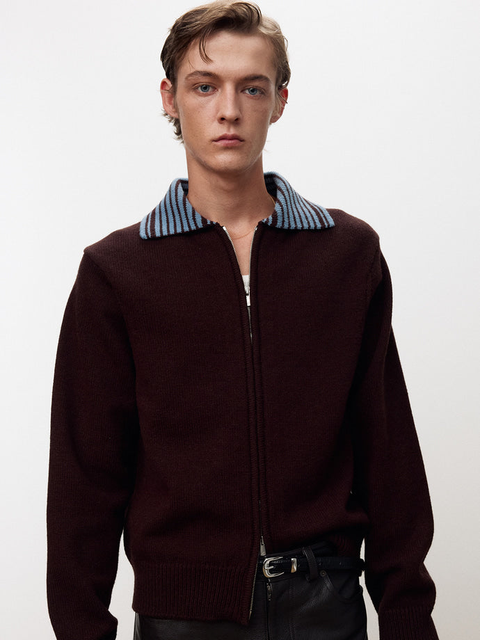 Tonywack - Contrast Collar Full-Zip Blouson (Brown) product image 9 | TRAB K-Fashion Australia