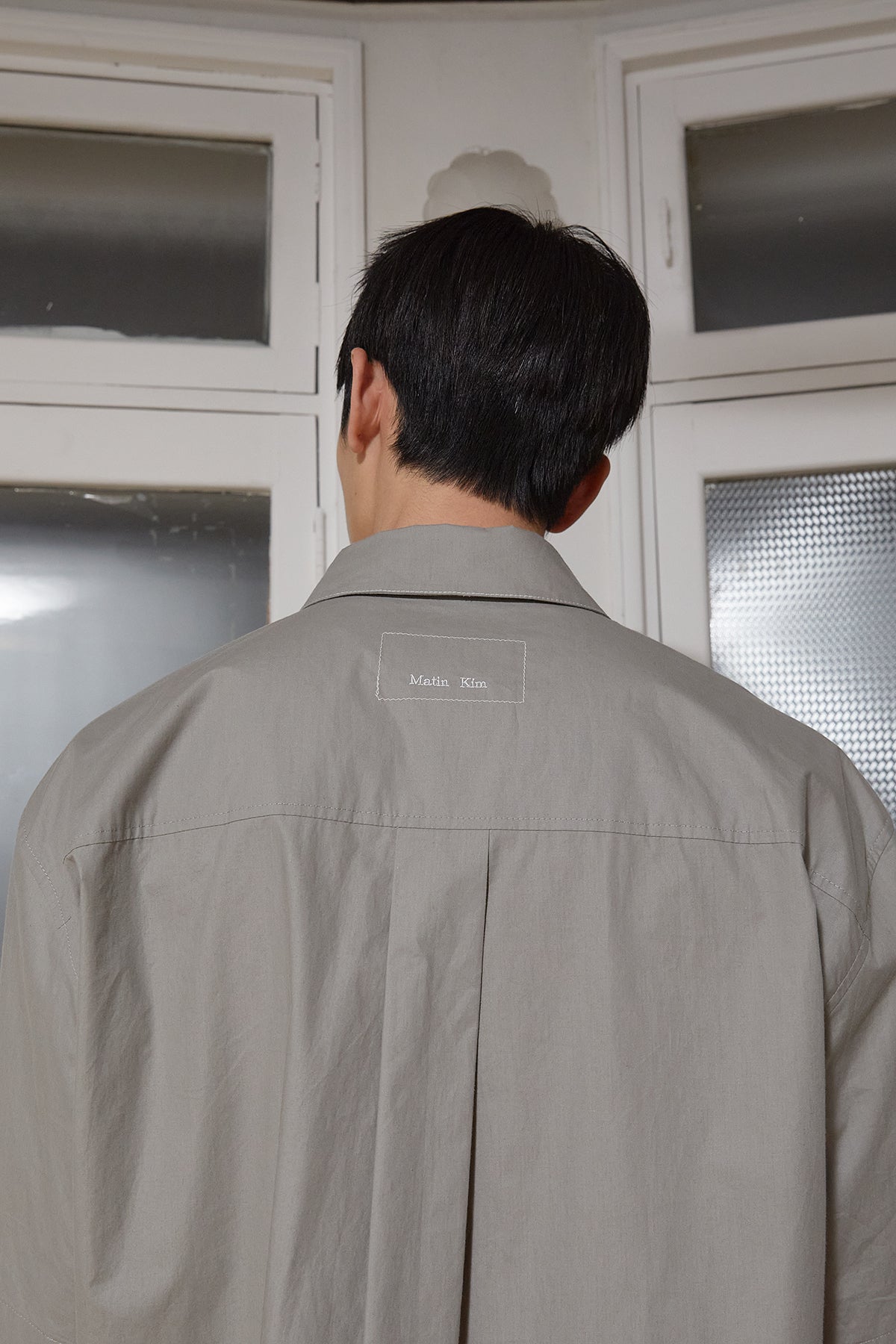 Matin Kim - Stitch Point Layered Shirt (Khaki Grey) product image 12 | TRAB K-Fashion Australia