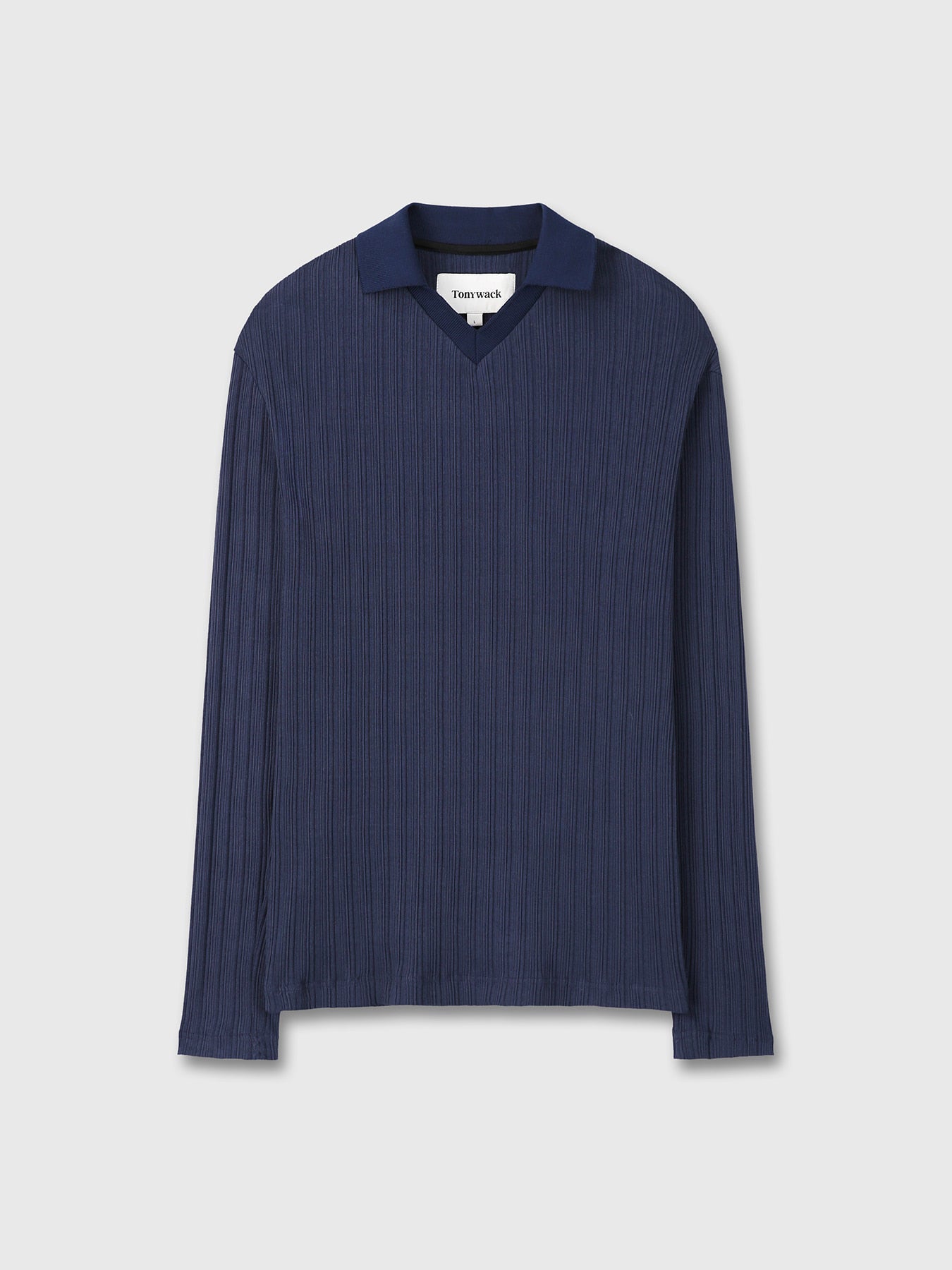 Tonywack - Easy Pleats Slim Polo Shirt (Navy Blue) product image 8 | TRAB K-Fashion Australia