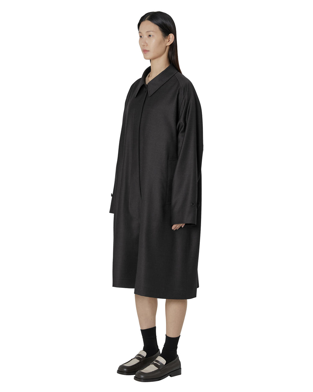 Brownyard - Wool Balmacaan Coat (Charcoal) product image 3 | TRAB K-Fashion Australia