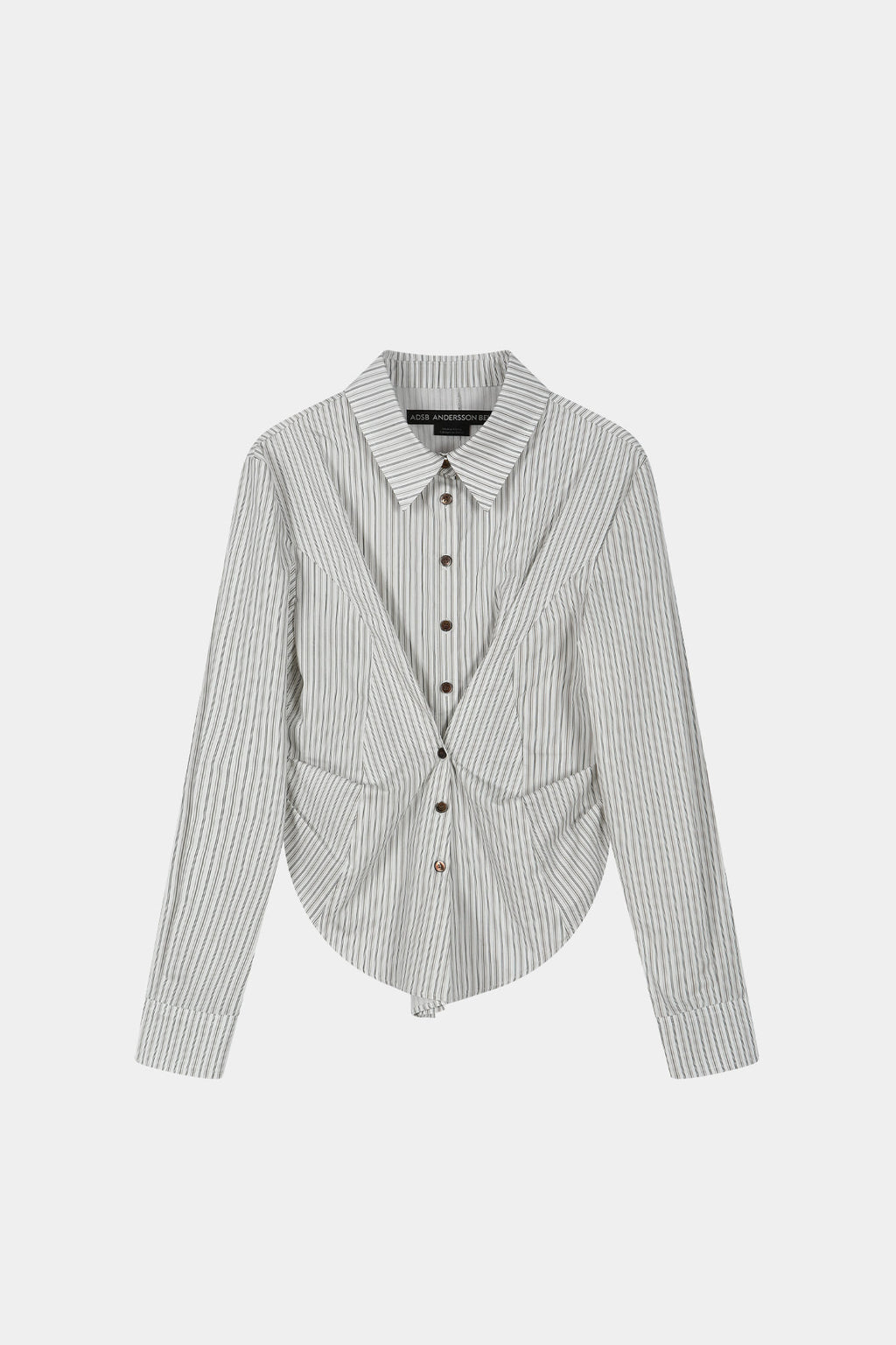 Andersson Bell - Stripe Draped Waist Shirt (Ecru) product image 7 | TRAB K-Fashion Australia