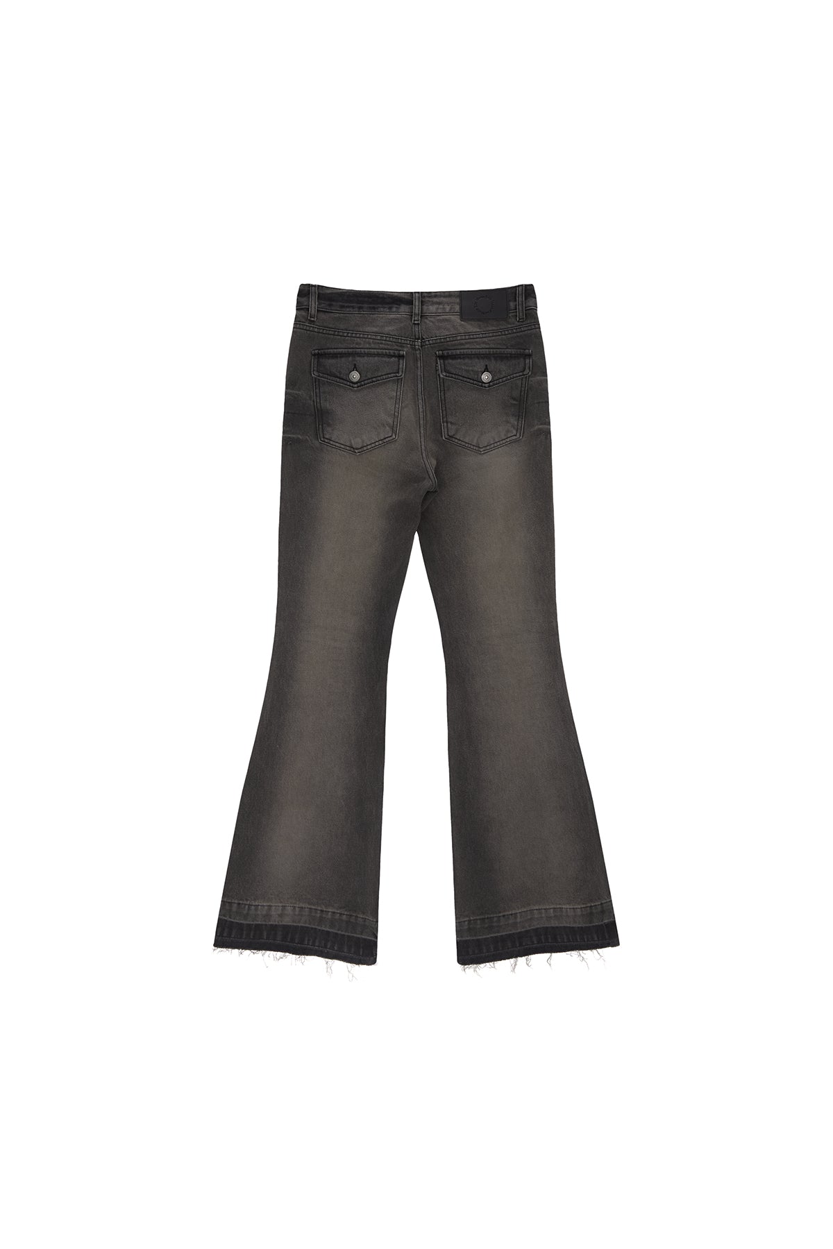 Matin Kim - Back Pocket Point Washed Boots Cut Denim Pants (Grey) product image 2 | TRAB K-Fashion Australia