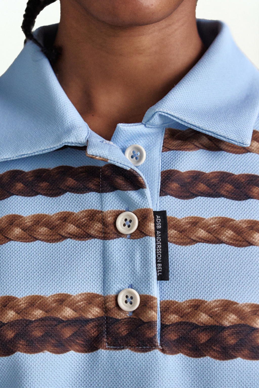 Andersson Bell - Hair Braid Stripe Collar T-Shirt (Blue) product image 5 | TRAB K-Fashion Australia