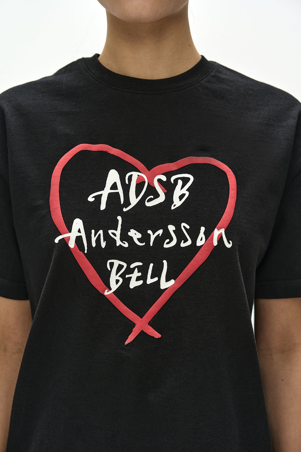 Andersson Bell - Unisex Heart Kelly Logo T-Shirt (Black/Red) product image 7 | TRAB K-Fashion Australia