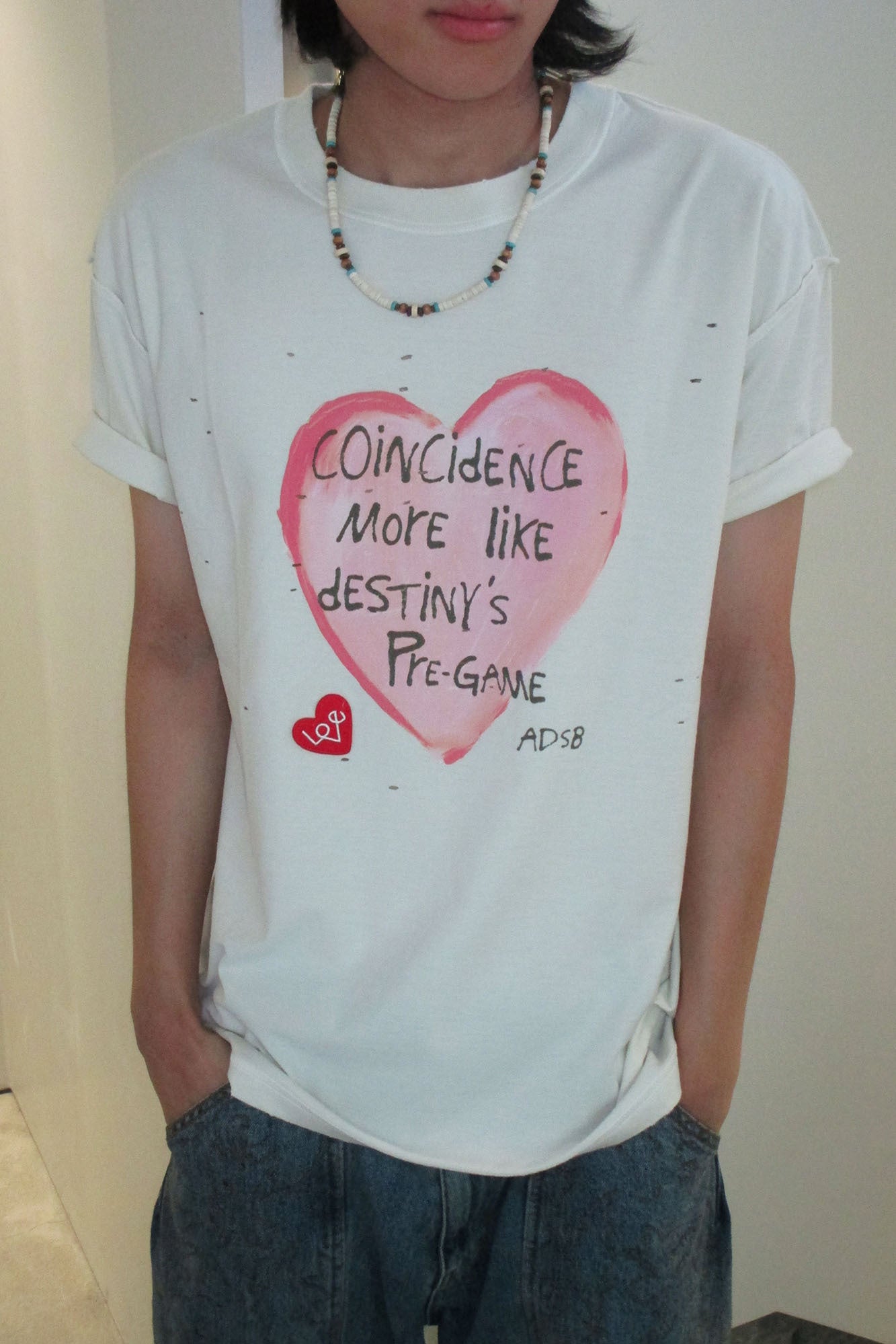 Andersson Bell - Unisex Heart Message T-Shirt (Ecru) product image 9 | TRAB K-Fashion Australia