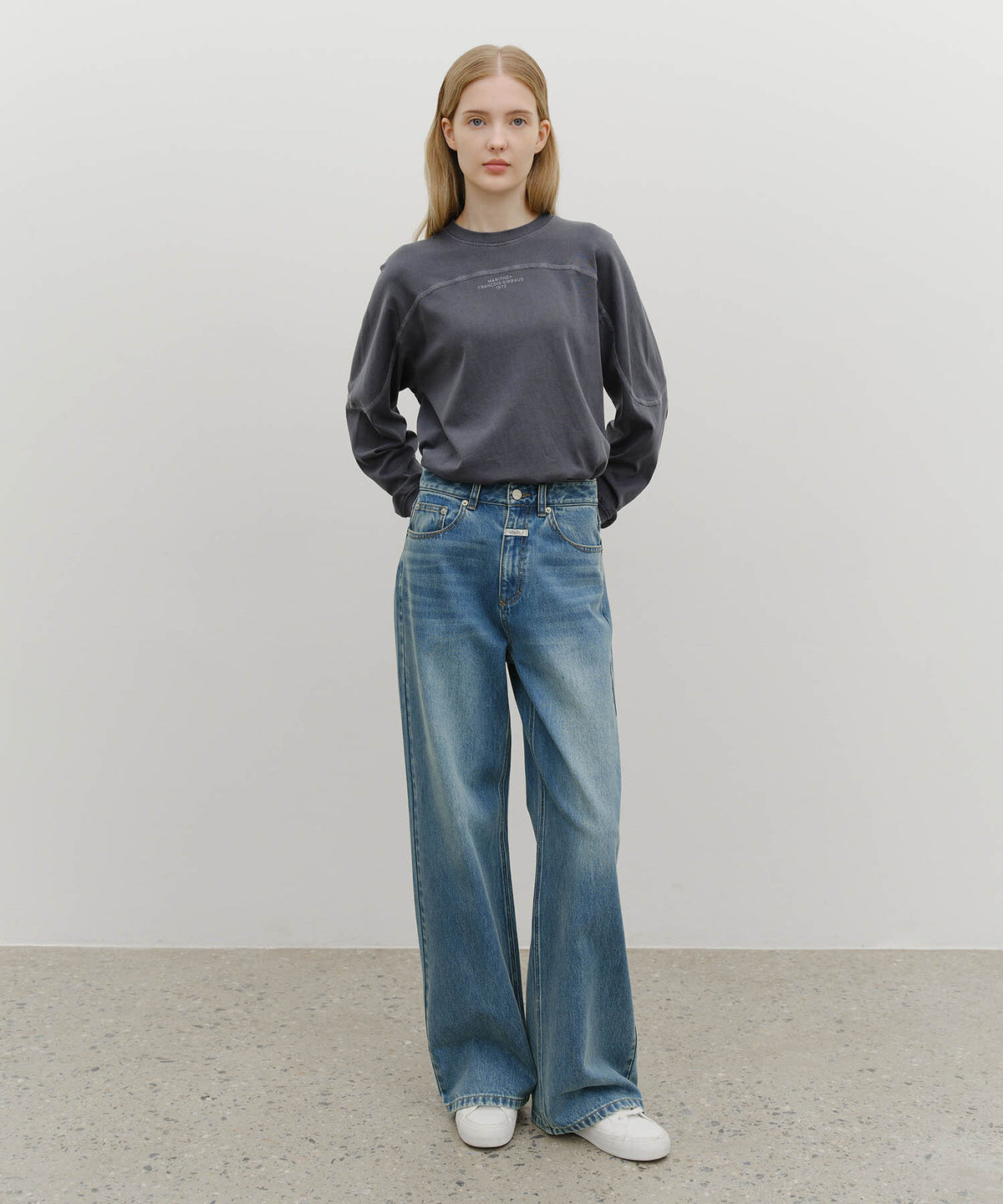 Marithe & Francois Girbaud - Wide Denim Pants (Blue) product image 2 | TRAB K-Fashion Australia