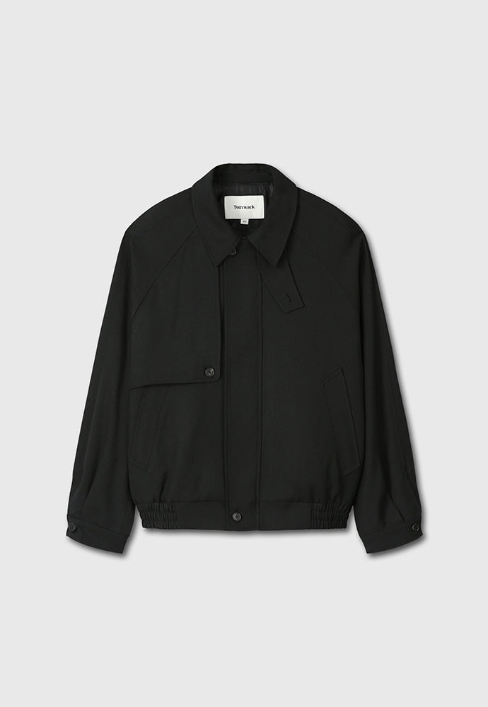 Tonywack - Hard Twist Wool Twill Gun Flap Blouson Jacket (Black) product image 7 | TRAB K-Fashion Australia