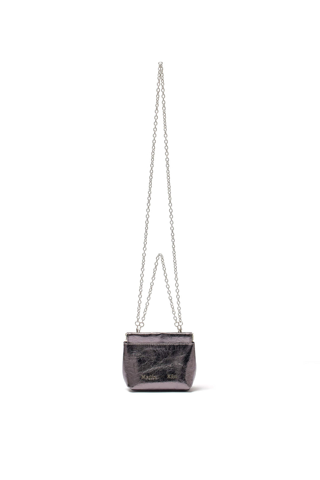Matin Kim - Glossy Leather Mini Wallet Bag (Dark Silver) product image 1 | TRAB K-Fashion Australia