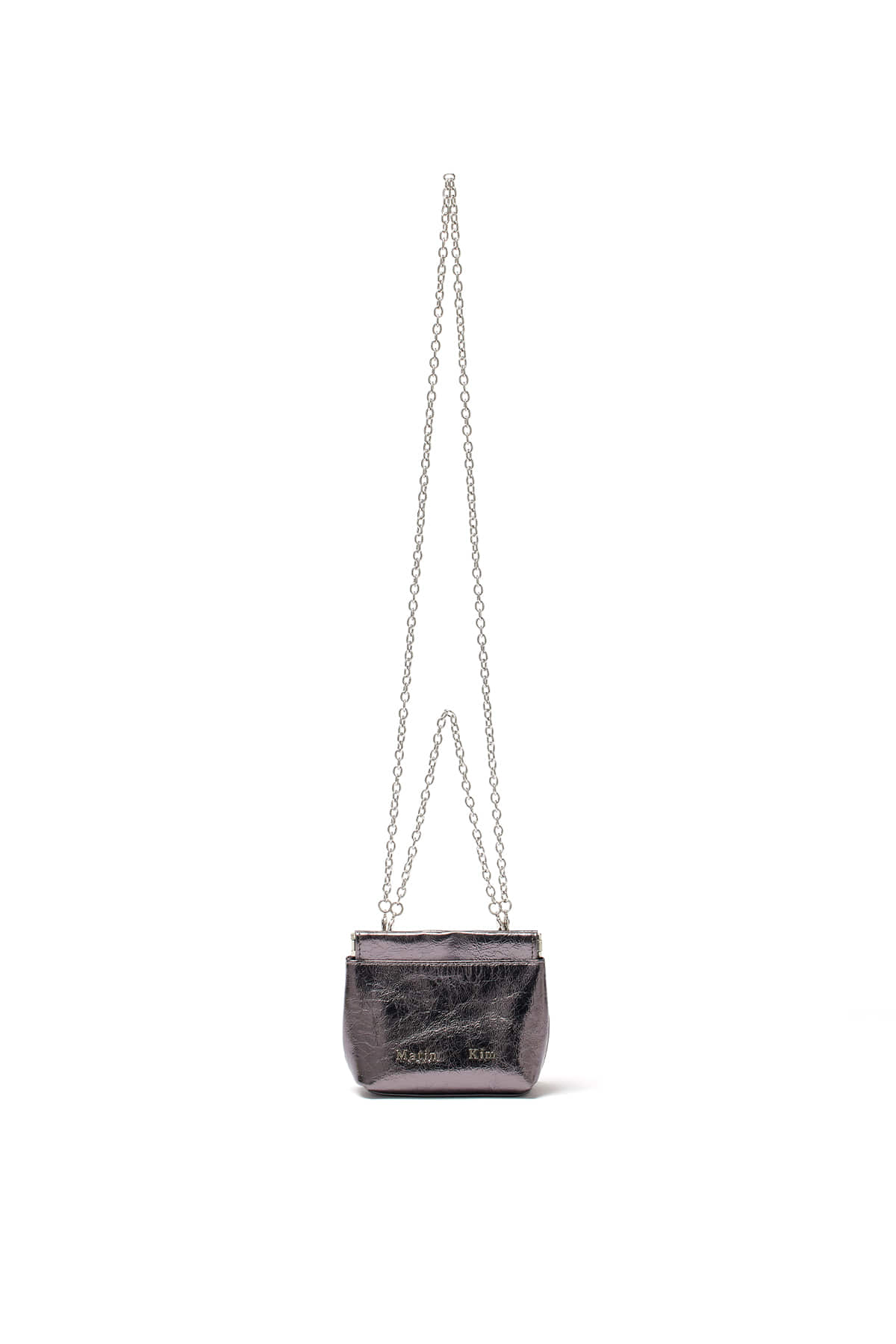 Matin Kim - Glossy Leather Mini Wallet Bag (Dark Silver) product image 1 | TRAB K-Fashion Australia