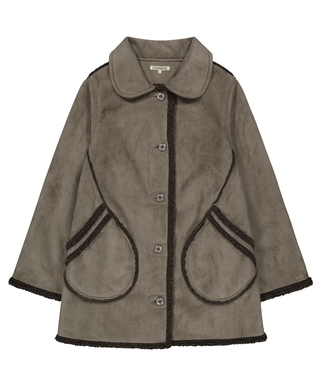 Coyseio - Round Collar Suede Jacket (Brown) product image 1 | TRAB K-Fashion Australia