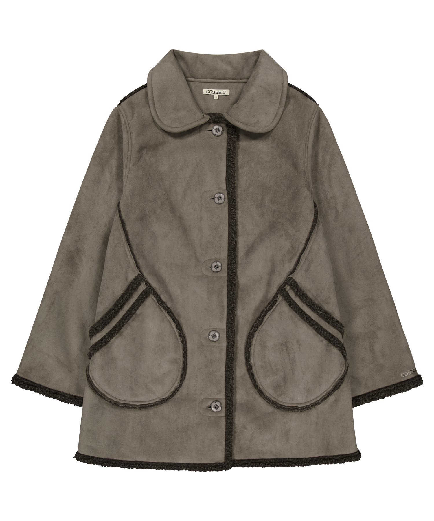 Coyseio - Round Collar Suede Jacket (Brown) product image 1 | TRAB K-Fashion Australia