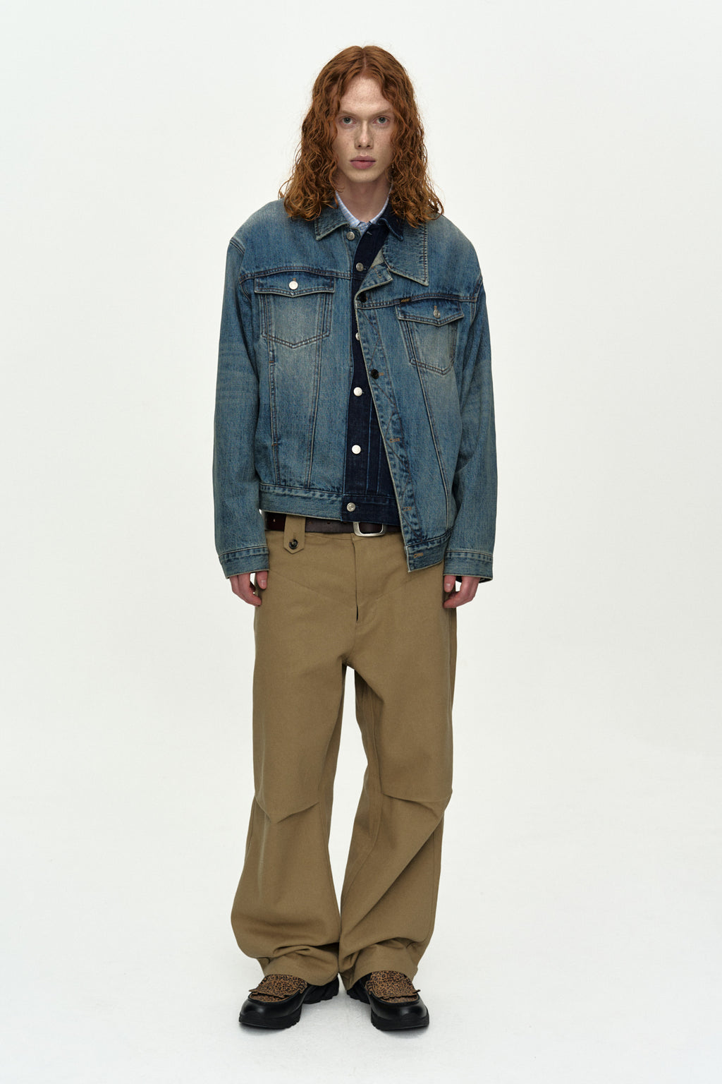 Andersson Bell - Double Waistband Wide-Leg Trousers (Beige) product image 2 | TRAB K-Fashion Australia