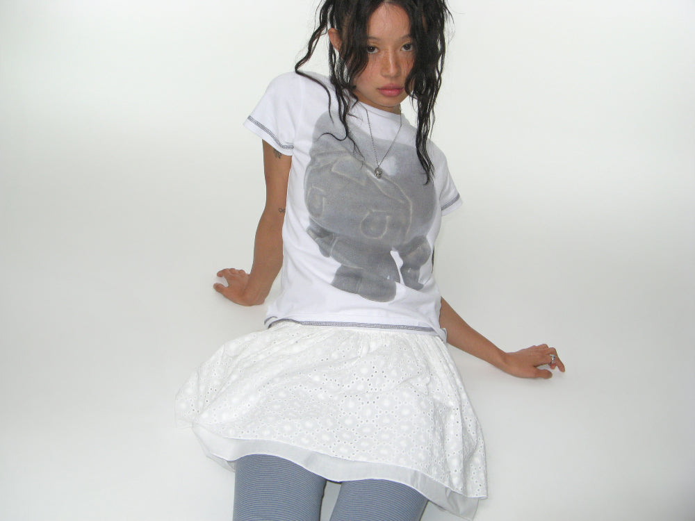 Coyseio - Flower Punching Skirt (White) product image 6 | TRAB K-Fashion Australia