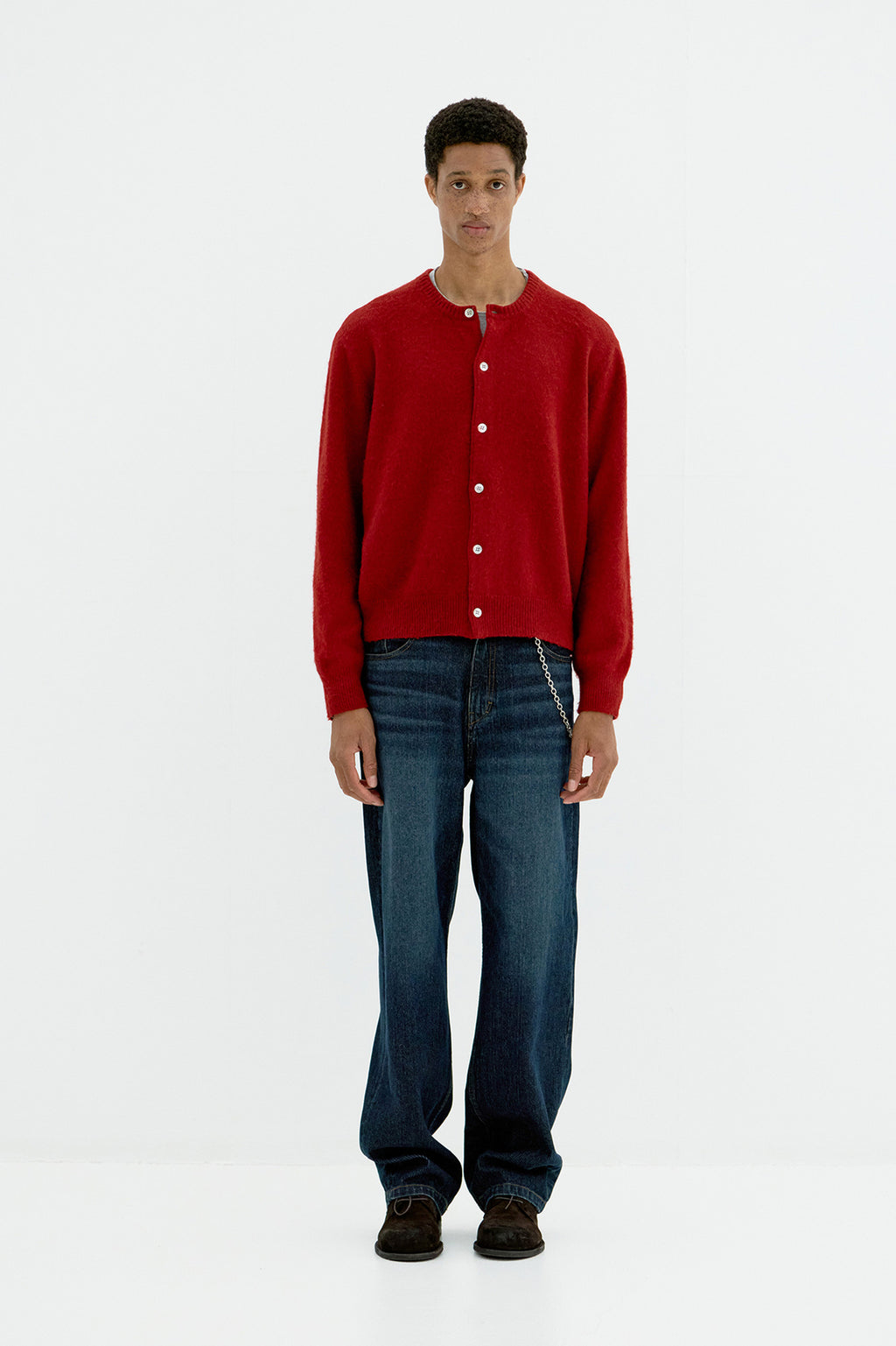 Coor - Raccoon Cropped Round Cardigan (Red) product image 2 | TRAB K-Fashion Australia