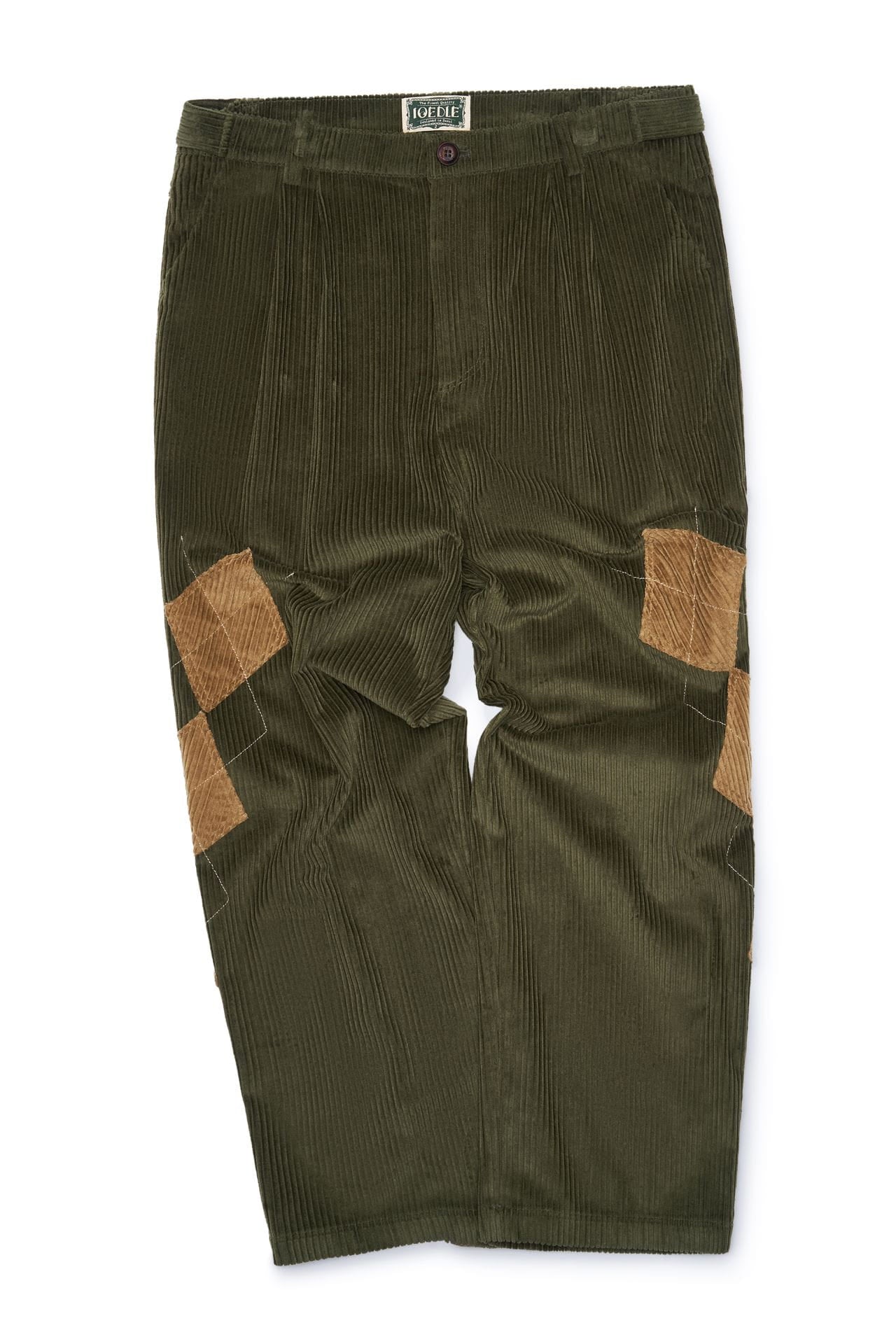 Ioedle - Argyle Kite Stem Corduroy Pants (Olive) product image 1 | TRAB K-Fashion Australia