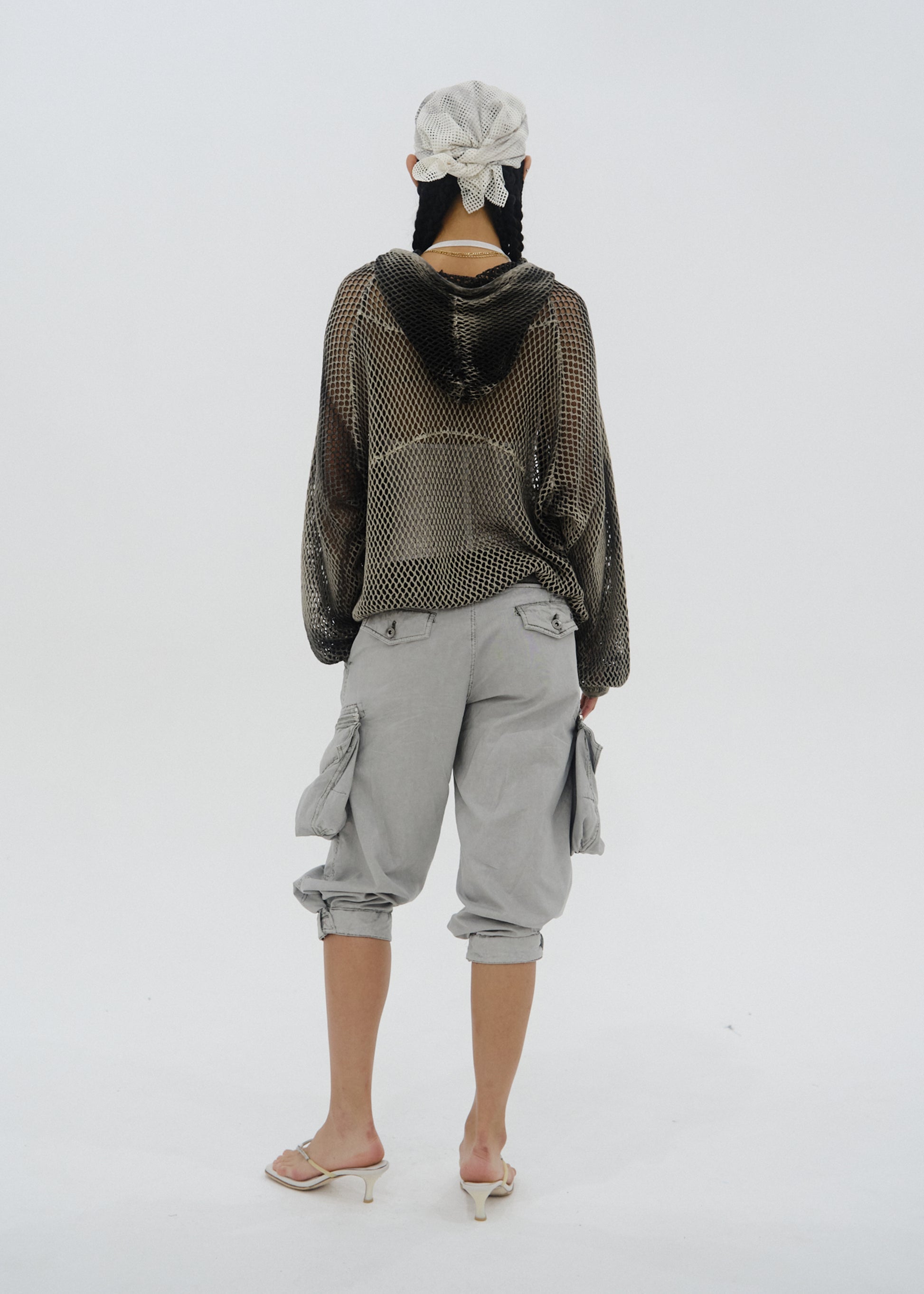 Hyein Seo - Spray-Dyed Mesh Hoodie (Stone Beige) product image 8 | TRAB K-Fashion Australia