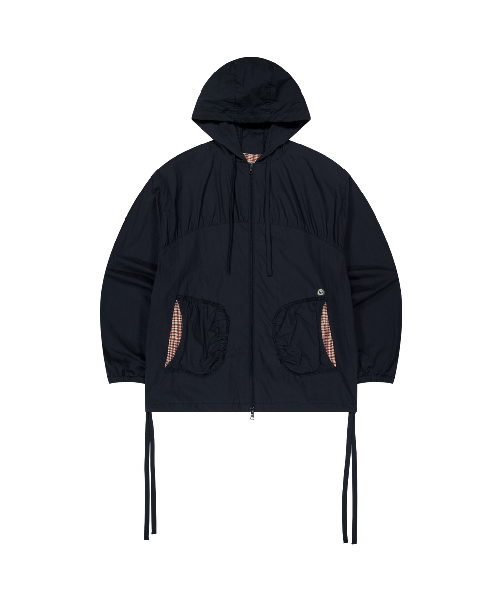 Coyseio - Check Wrinkles Wind Breaker (Navy) product image 1 | TRAB K-Fashion Australia