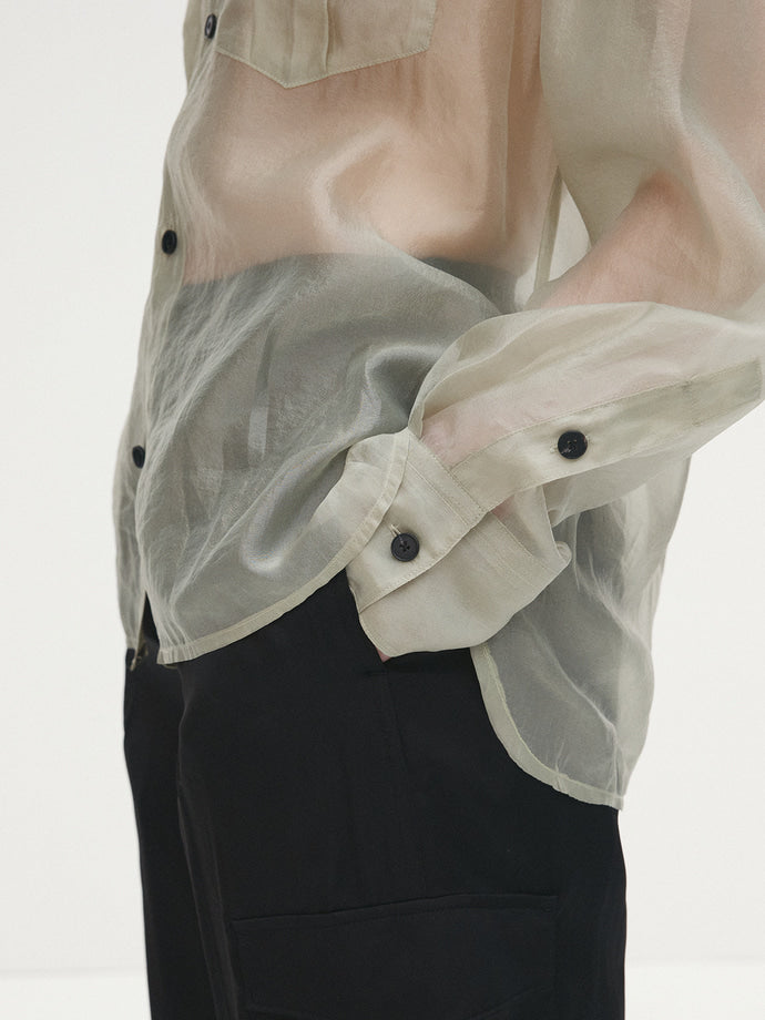 Tonywack - Oversized Sheer Shirt (Pale Green) product image 6 | TRAB K-Fashion Australia