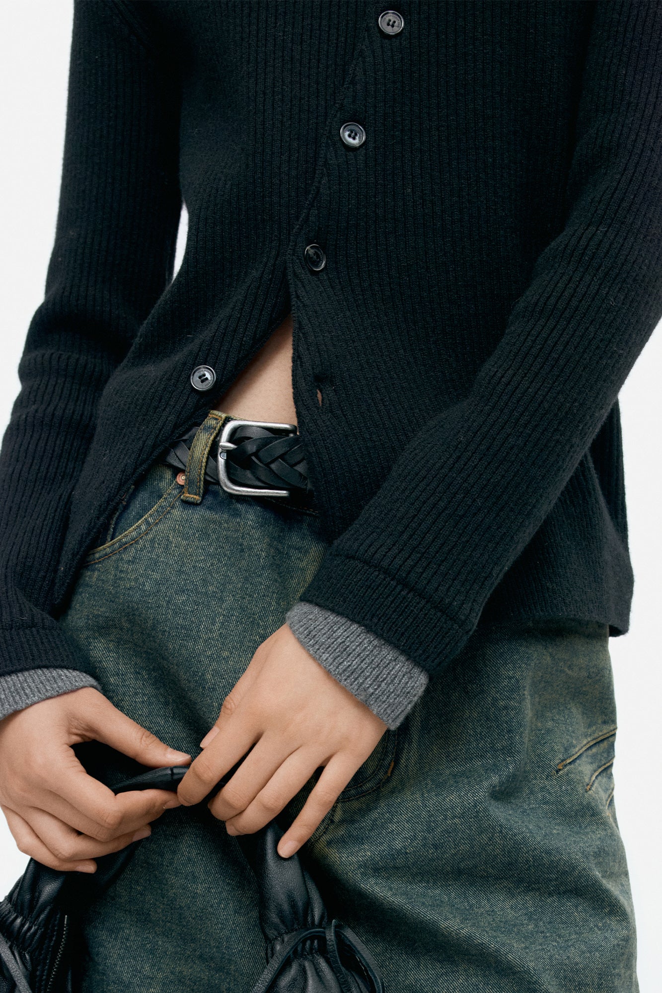 Andersson Bell - Button Slim Knit Cardigan (Black) product image 5 | TRAB K-Fashion Australia