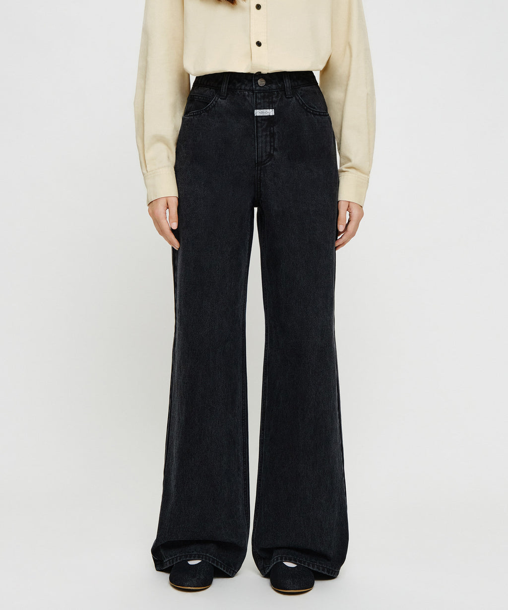 Marithe & Francois Girbaud - [Pre-order – Ships 7 Oct] Semi-wide Denim Pants (Black) product image 1 | TRAB K-Fashion Australia