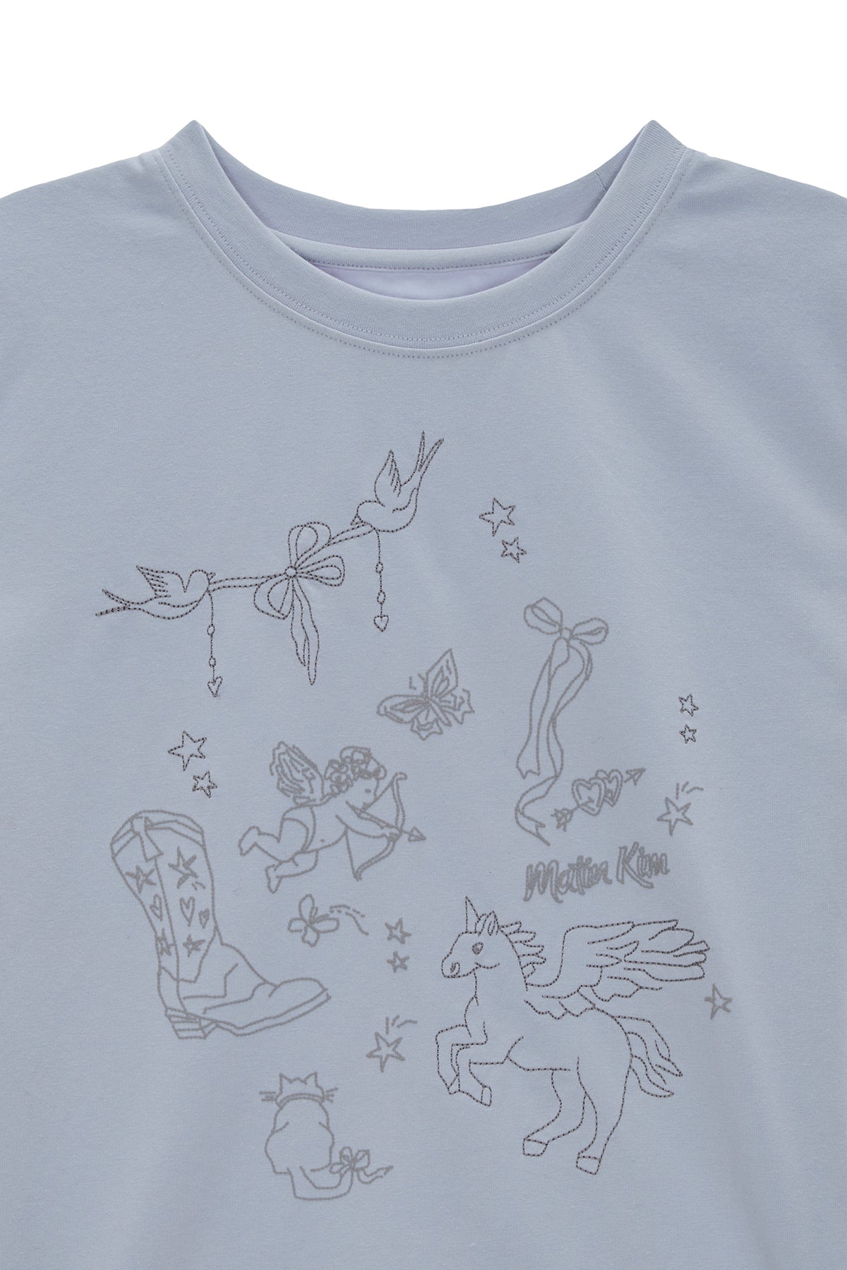 Matin Kim - Kitsch Printing Crop Top (Sky) product image 3 | TRAB K-Fashion Australia